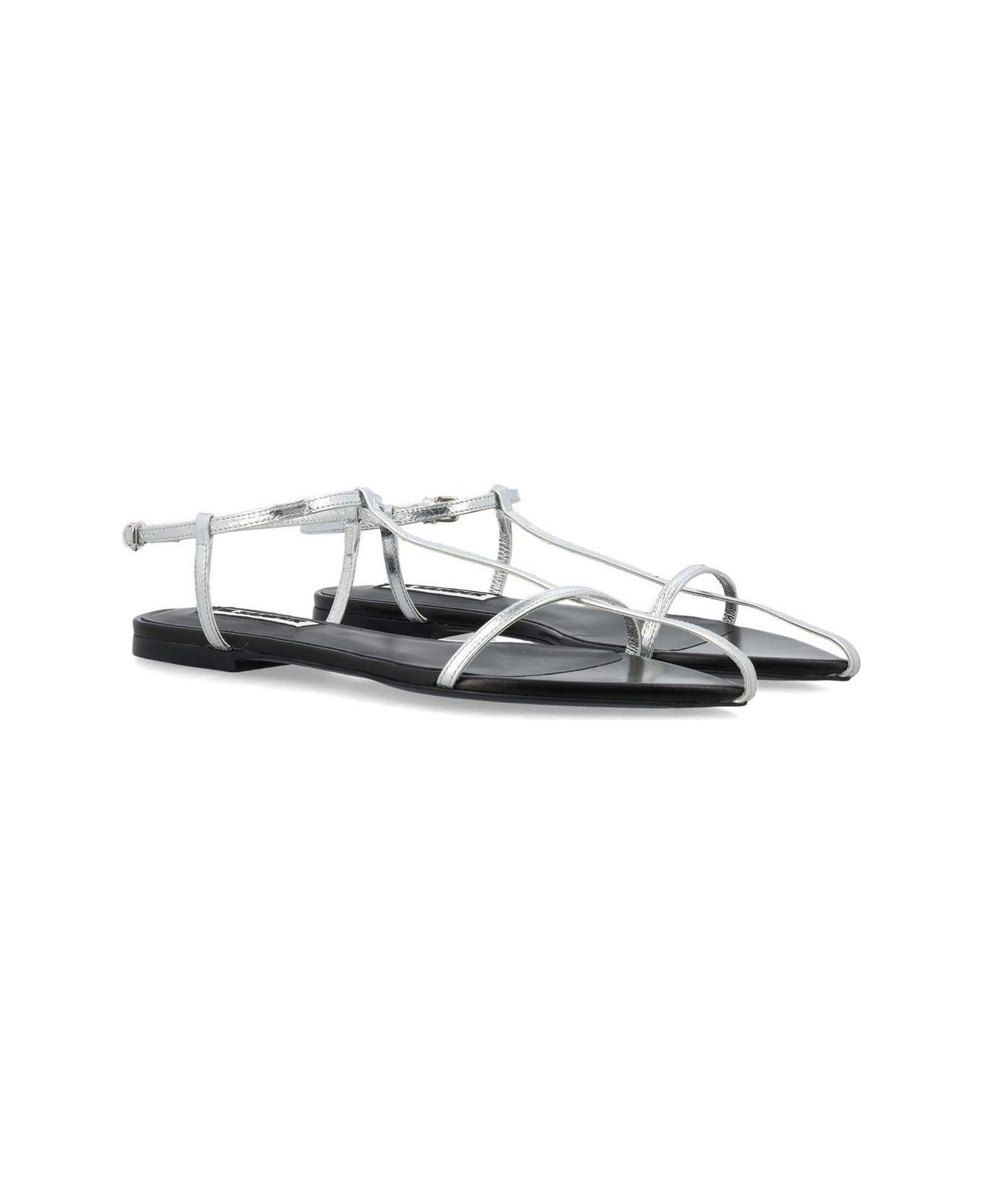 Jil Sander Pointed-toe Caged Sandals - Silver