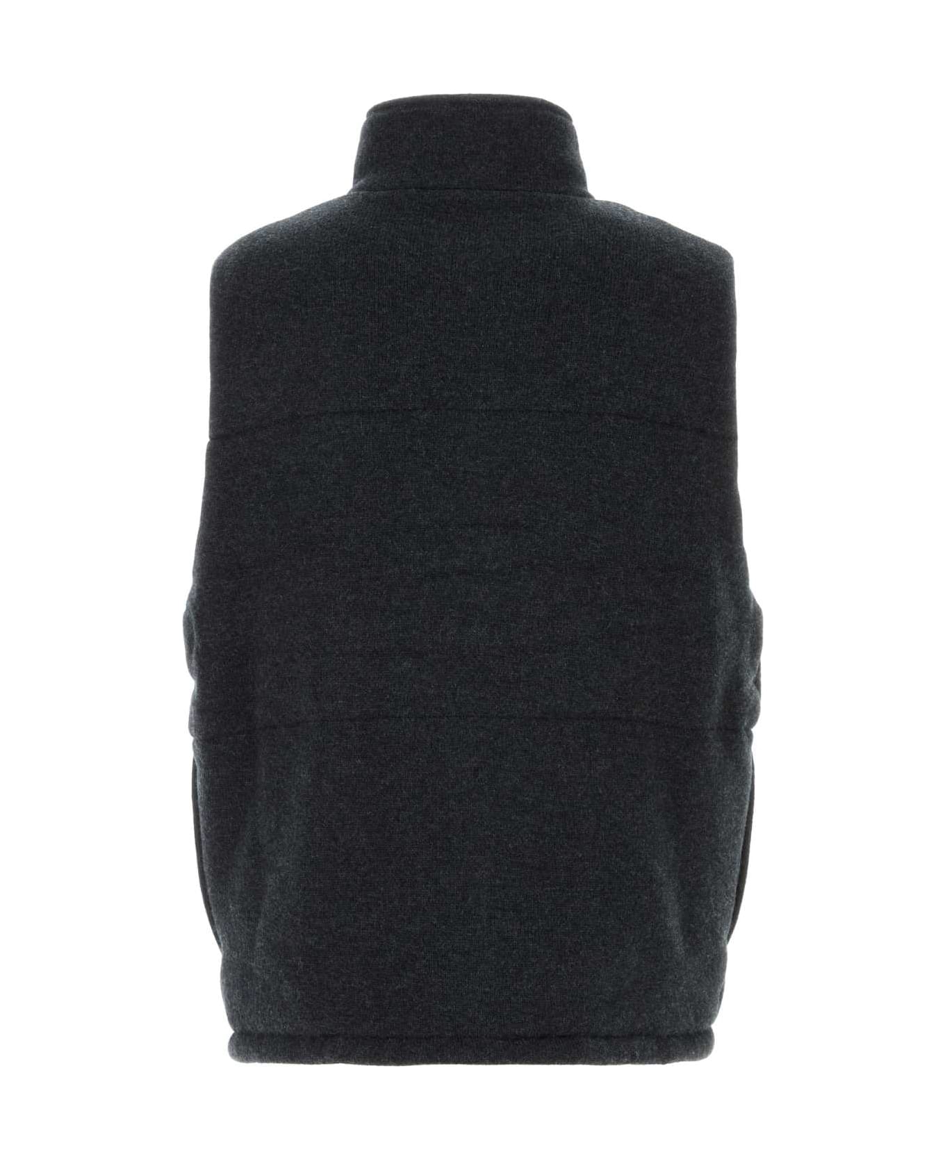 Le Kasha Charcoal Cashmere Vest - MIDNIGHT ベスト