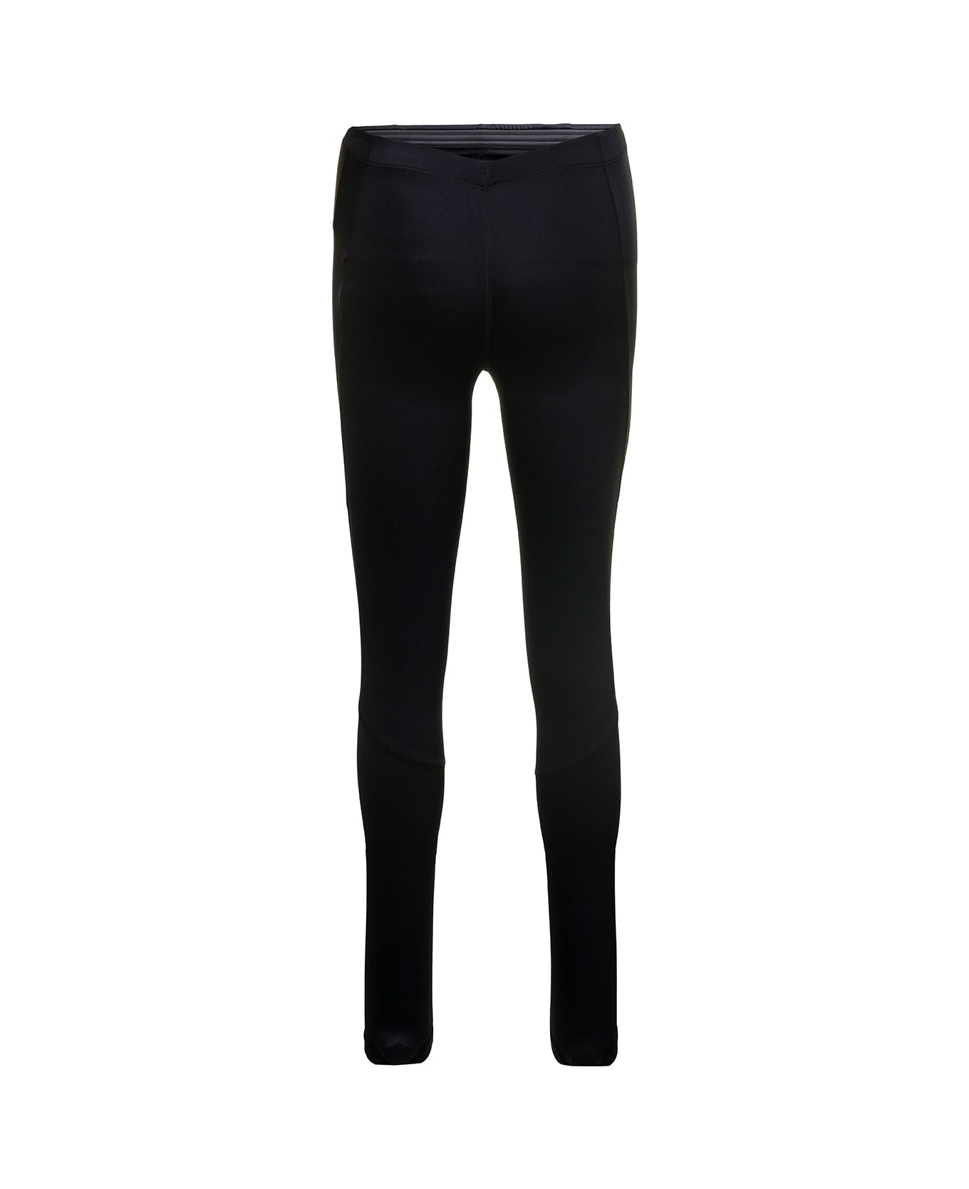 Balenciaga Leggings With Side Logo Detail In Stretch Spandex - Black