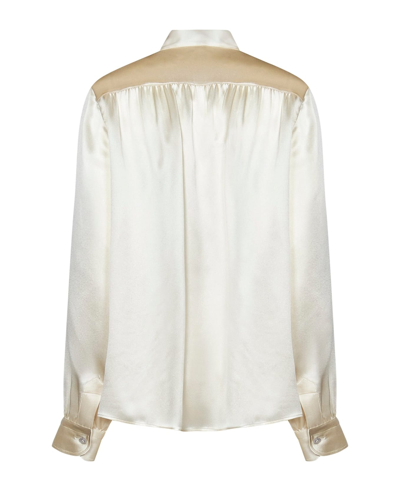 Tom Ford Fluid Charmeuse Lavalliere Shirt - NEUTRALS