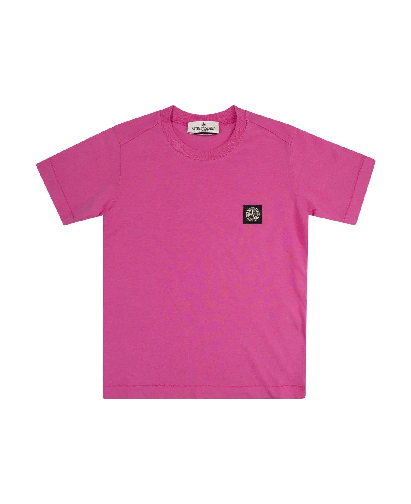 Stone Island Junior Compass-patch Crewneck T-shirt - Fucsia