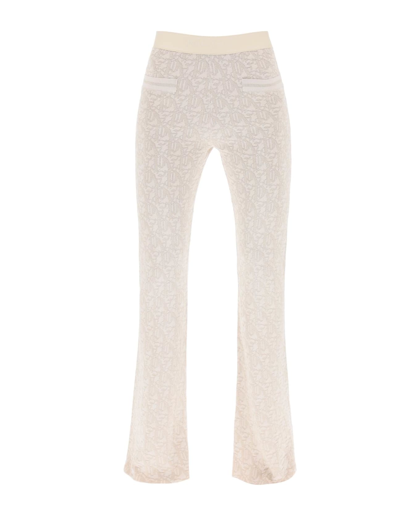 Palm Angels Monogram Jord Knit Trousers - Off White Beige ボトムス