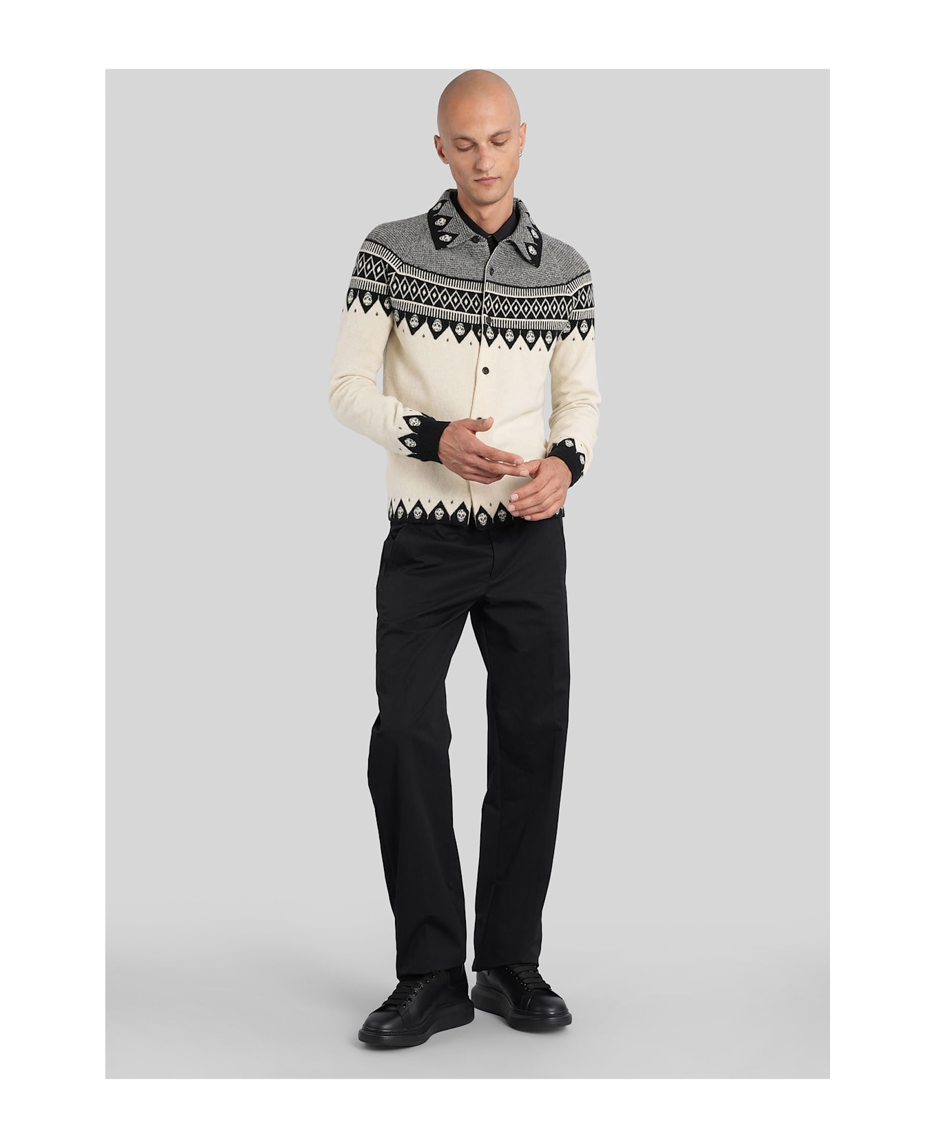 Alexander McQueen Knitwear In Grey Wool - grey