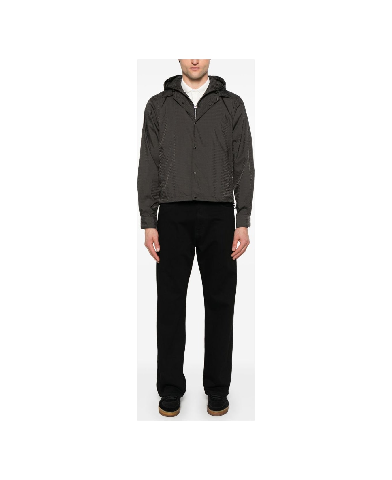 Emporio Armani Nylon Hooded Jacket - Marrone scuro