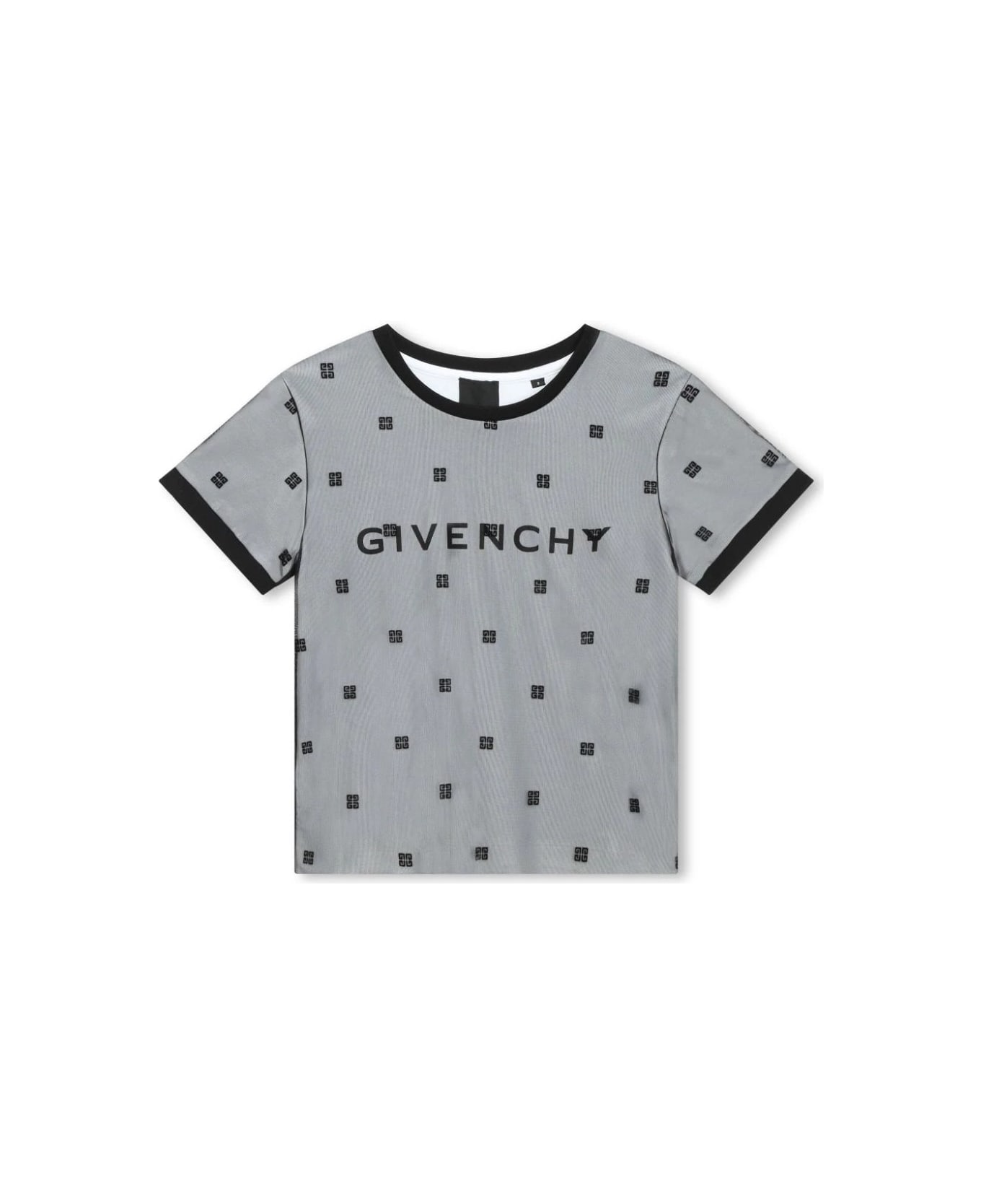 Givenchy Black T-shirt With Logo And All-over 4g Motif - Black
