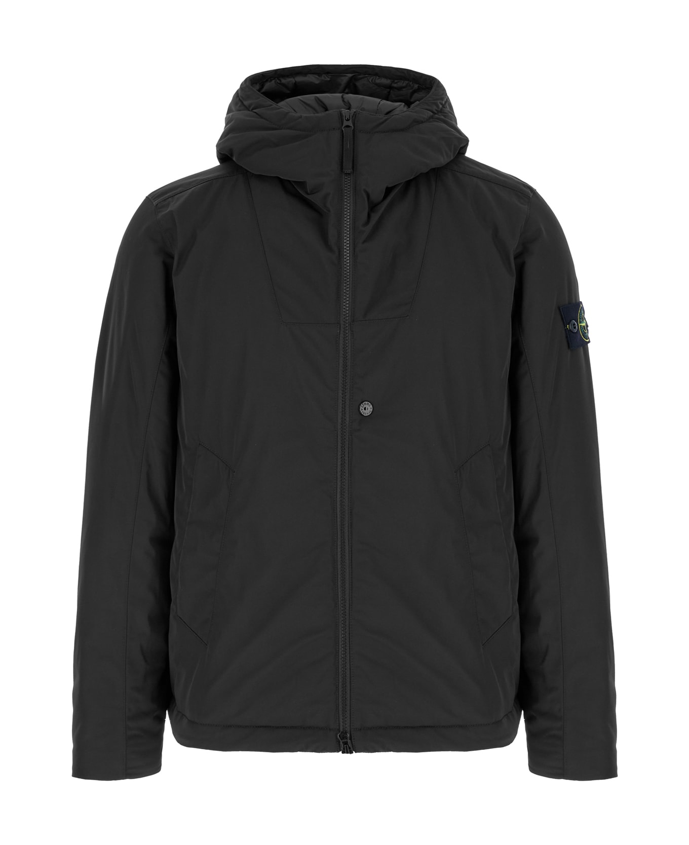 Stone Island Black Polyester Padded Jacket - BLACK