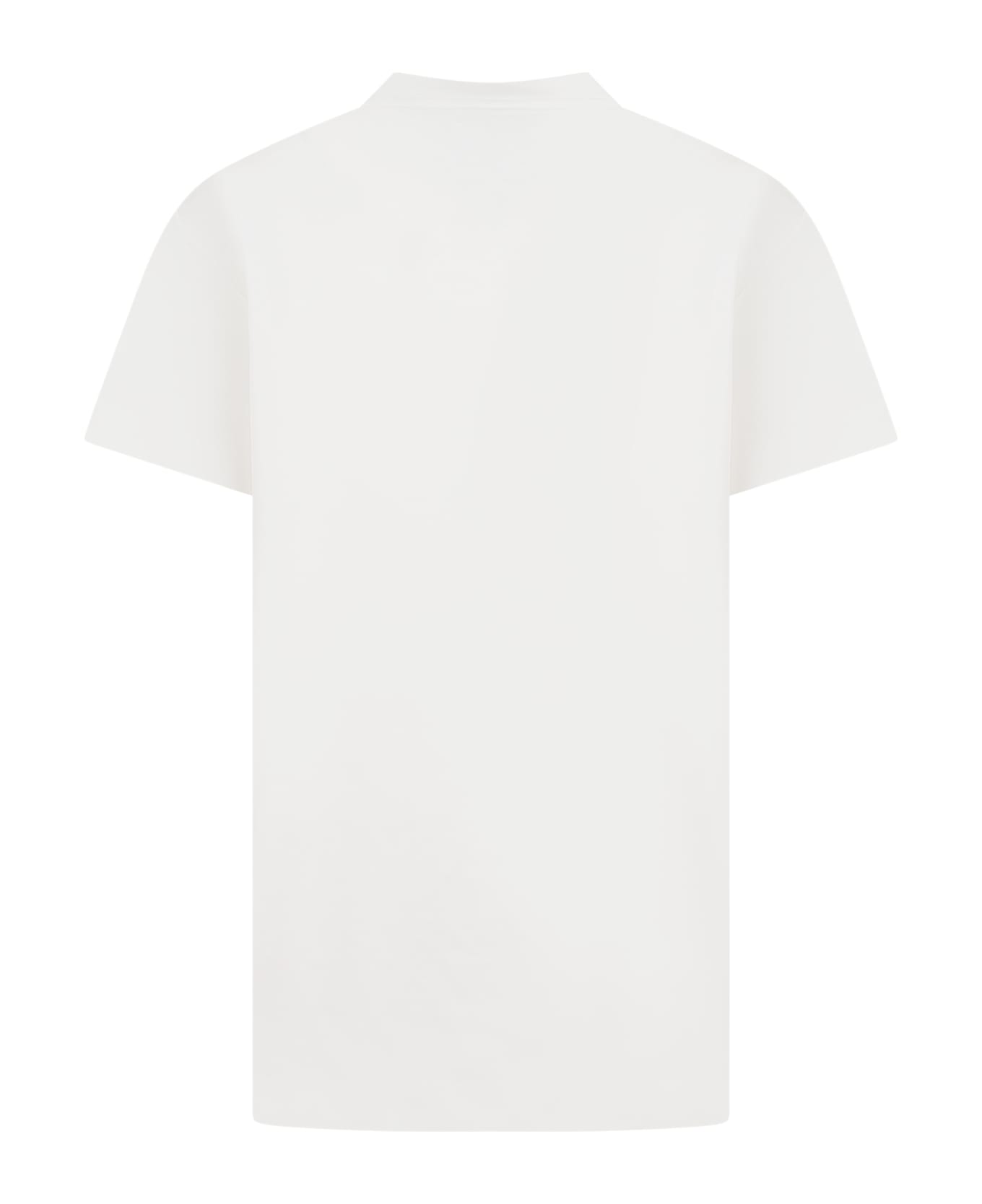 Fendi White T-shirt For Kids With Double F - White Tシャツ＆ポロシャツ