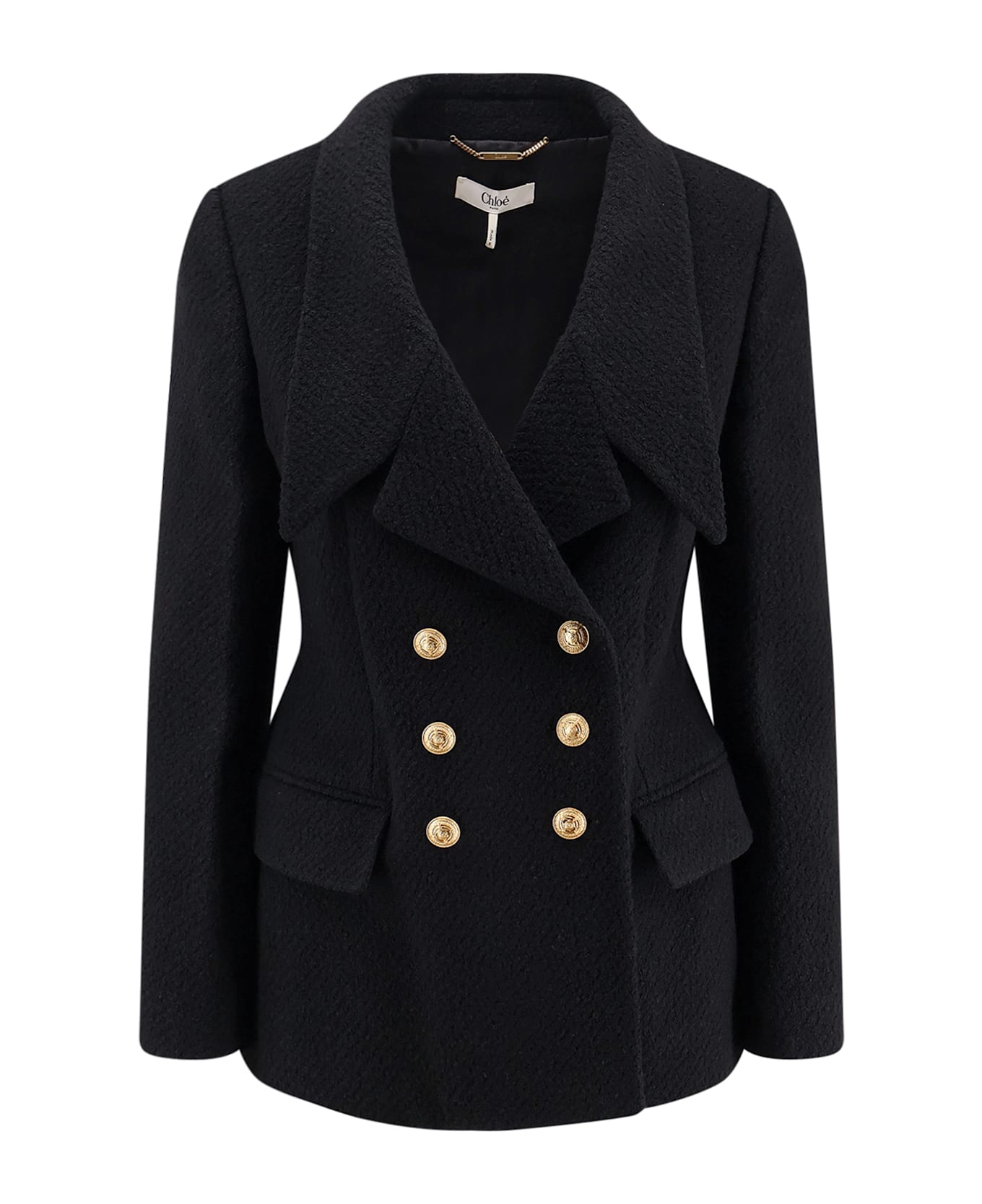 Chloé Double-breasted Virgin Wool Blend Blazer - Black