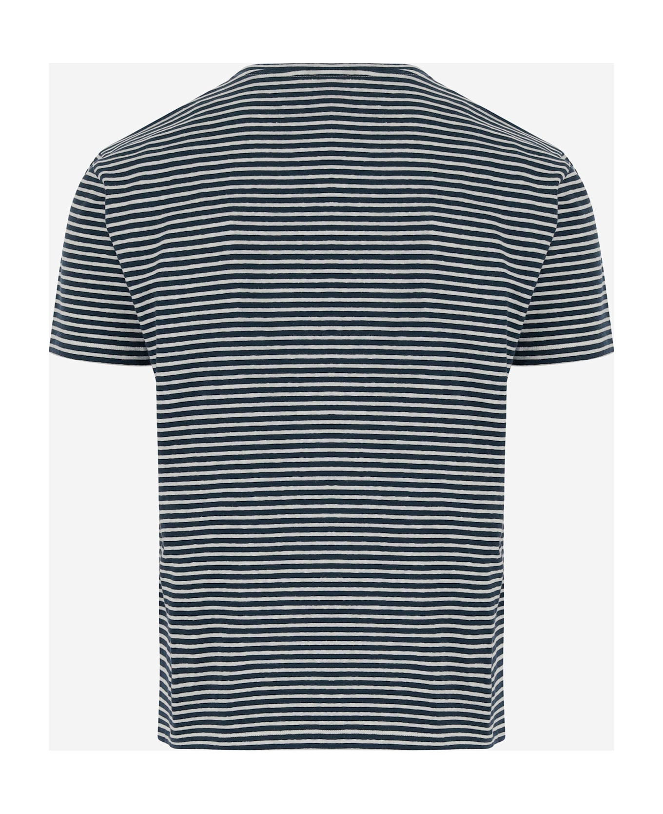 Valentino Logo Print Striped T-shirt - White