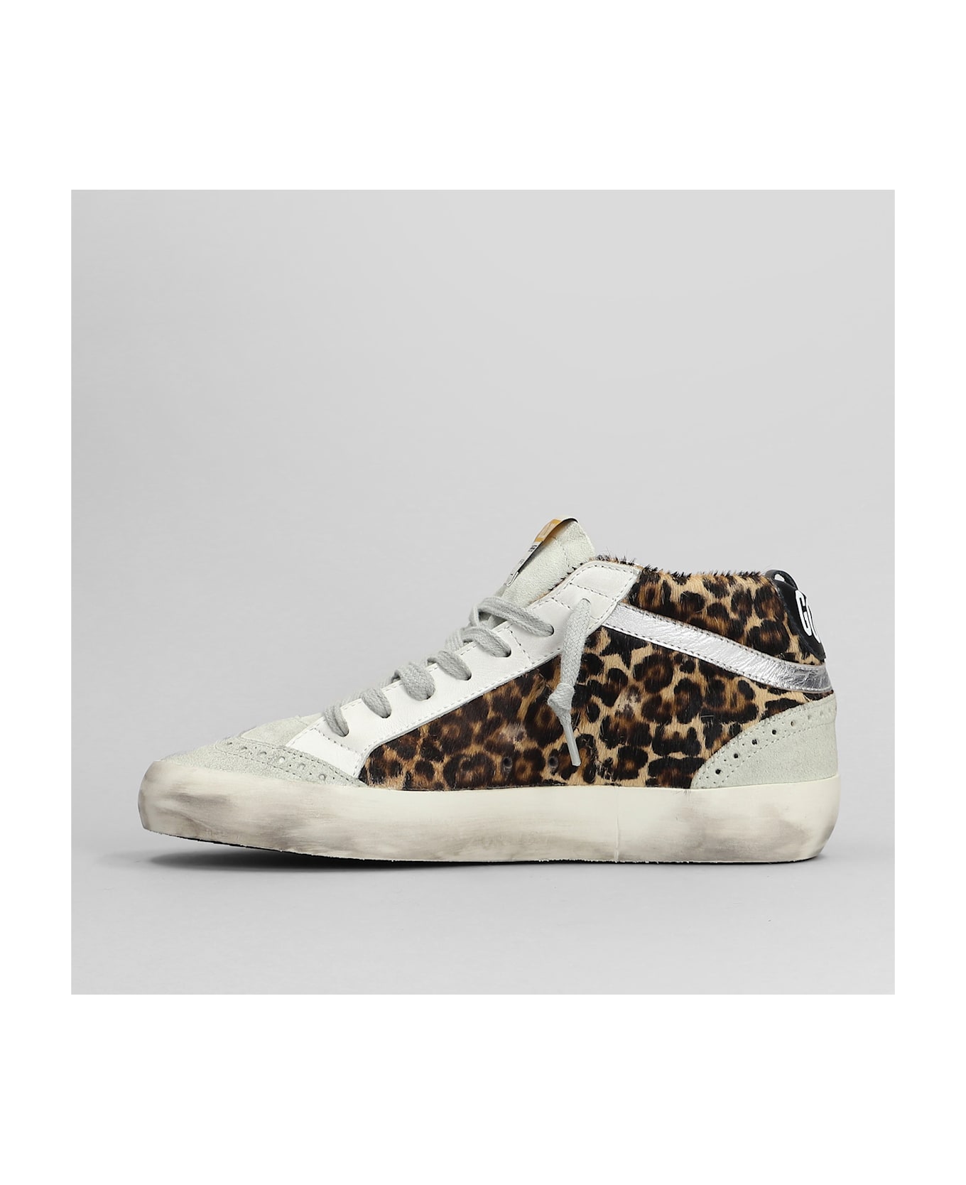 Golden Goose Mid Star Sneakers In Animalier Pony Skin - BEIGE BROWN LEO/ICE/BLACK/SILVER