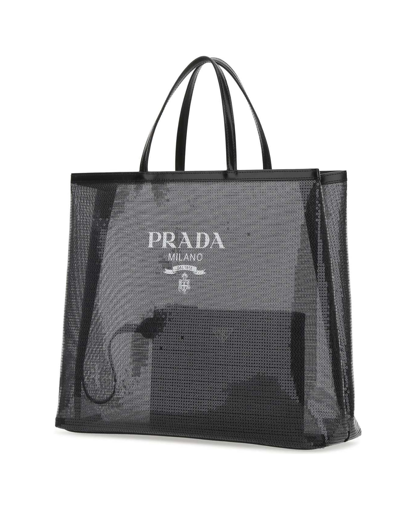Prada Logo Detailed Top Handle Bag - Nero