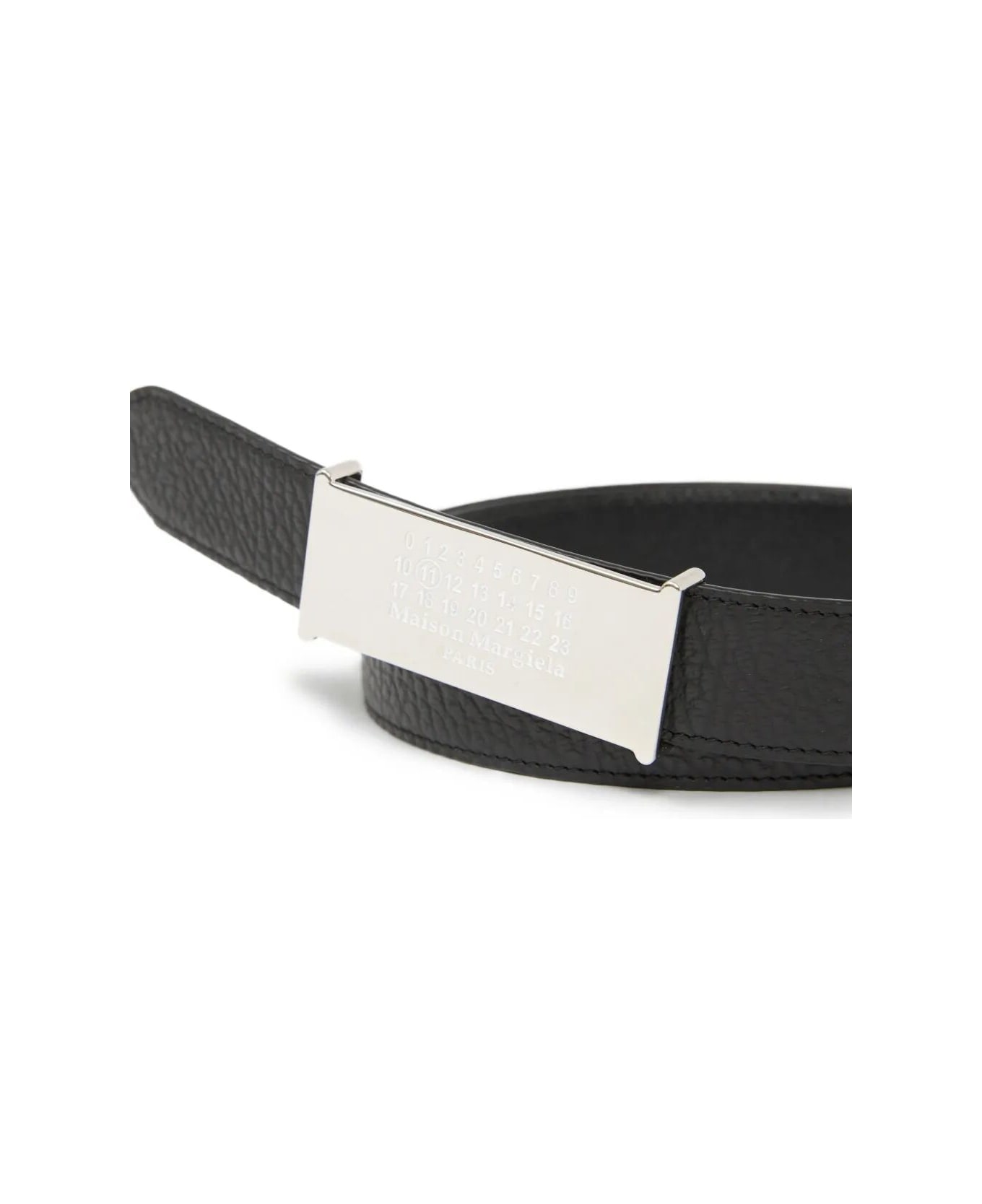 Maison Margiela Reversible Black Leather Belt - Black