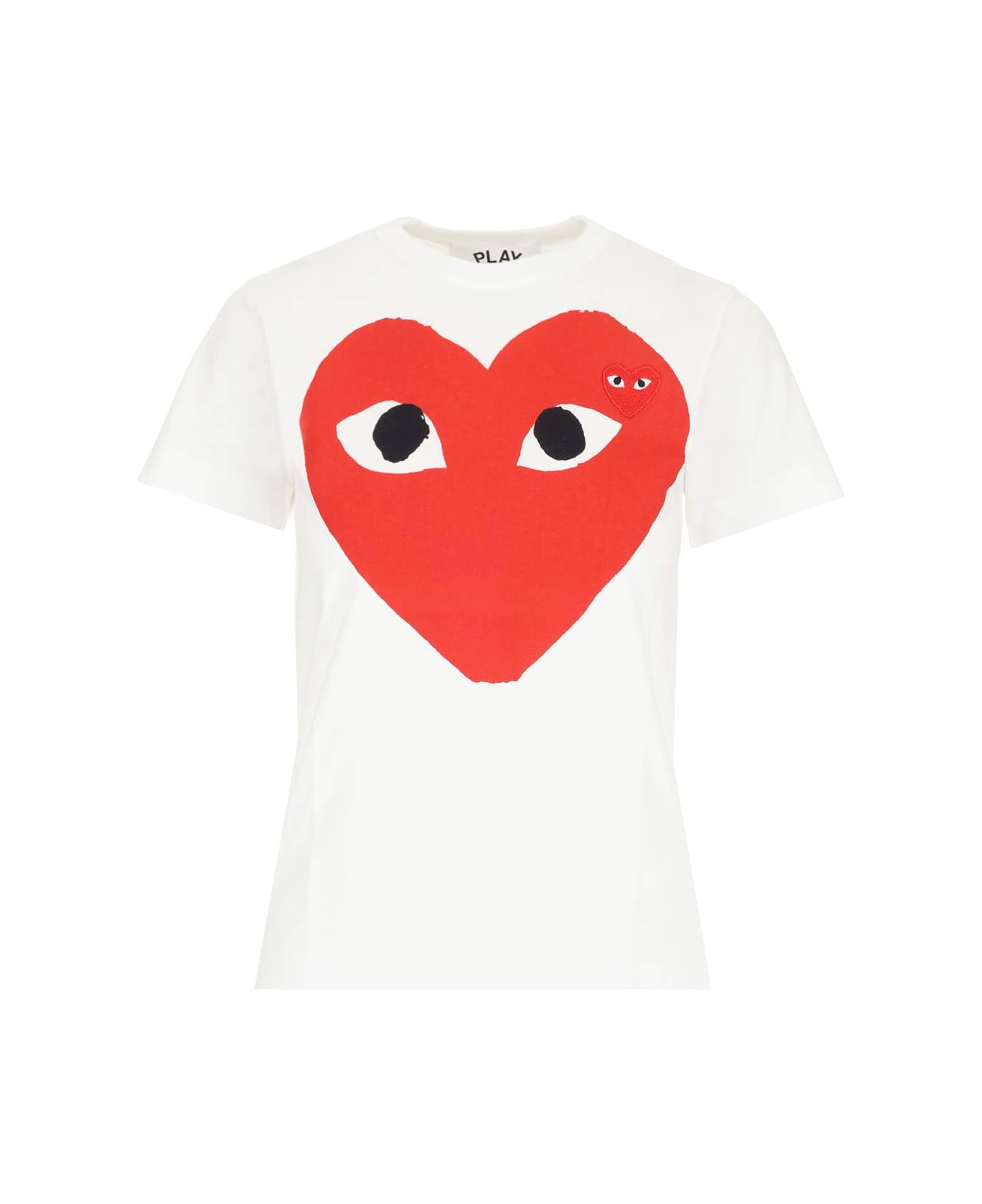Comme des Garçons Play White T-shirt With Big Red Heart - WHITE