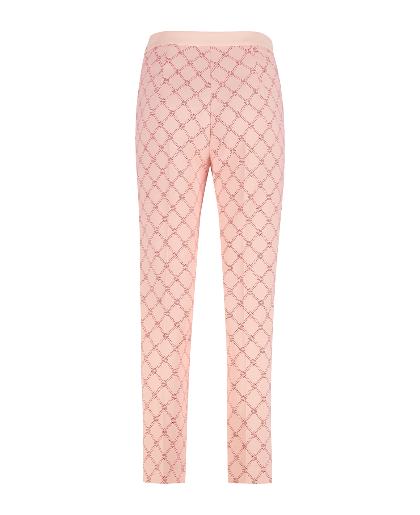 Elisabetta Franchi Printed Crêpe Trousers - Pink