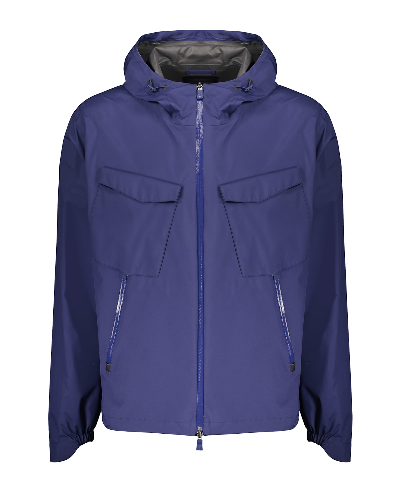 Herno Technical Fabric Hooded Jacket - blue
