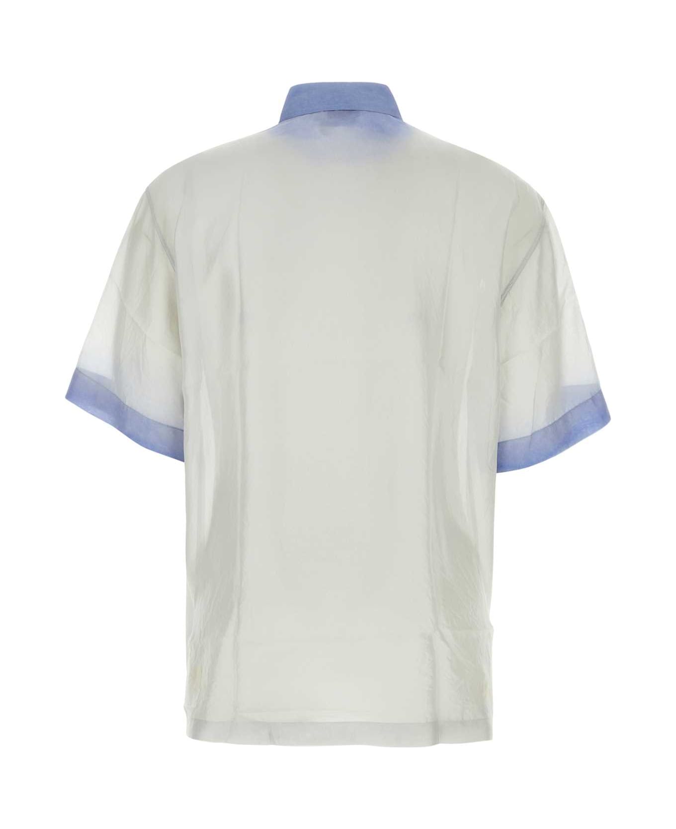 Dries Van Noten Light Grey Silk Cassidye Shirt - BLUE