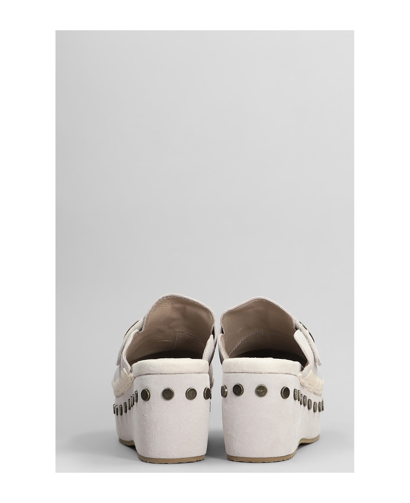 Mou Clog Plain Slipper-mule In Grey Suede - grey