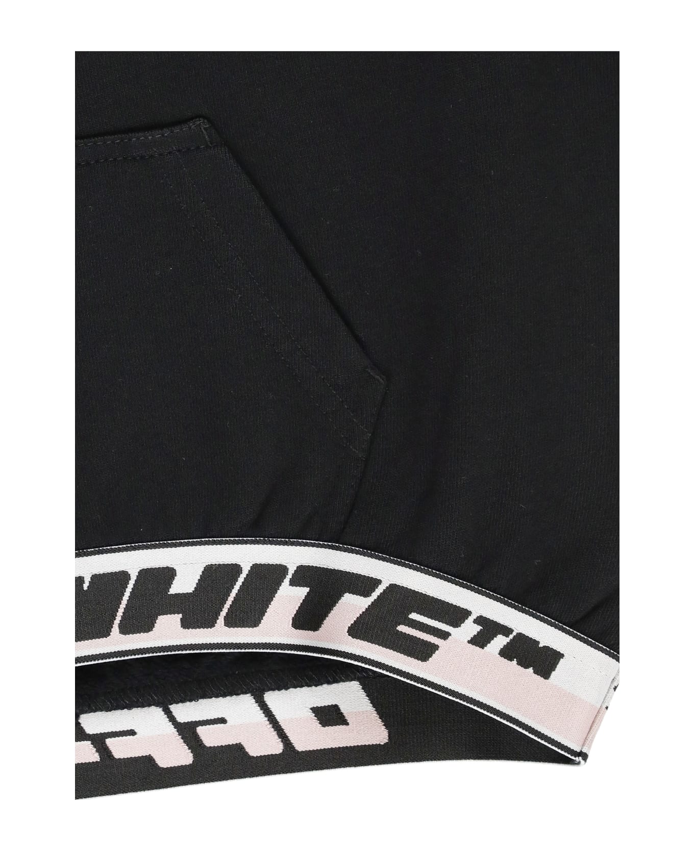 Off-White Logo Band Cropped Hoodie - Black