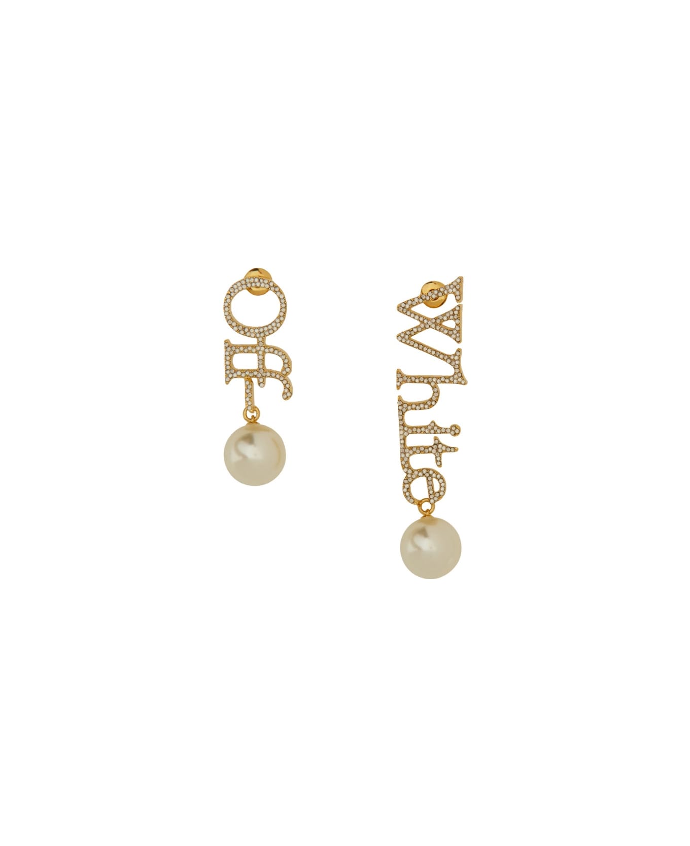 Off-White Logo Earrings - GOLD