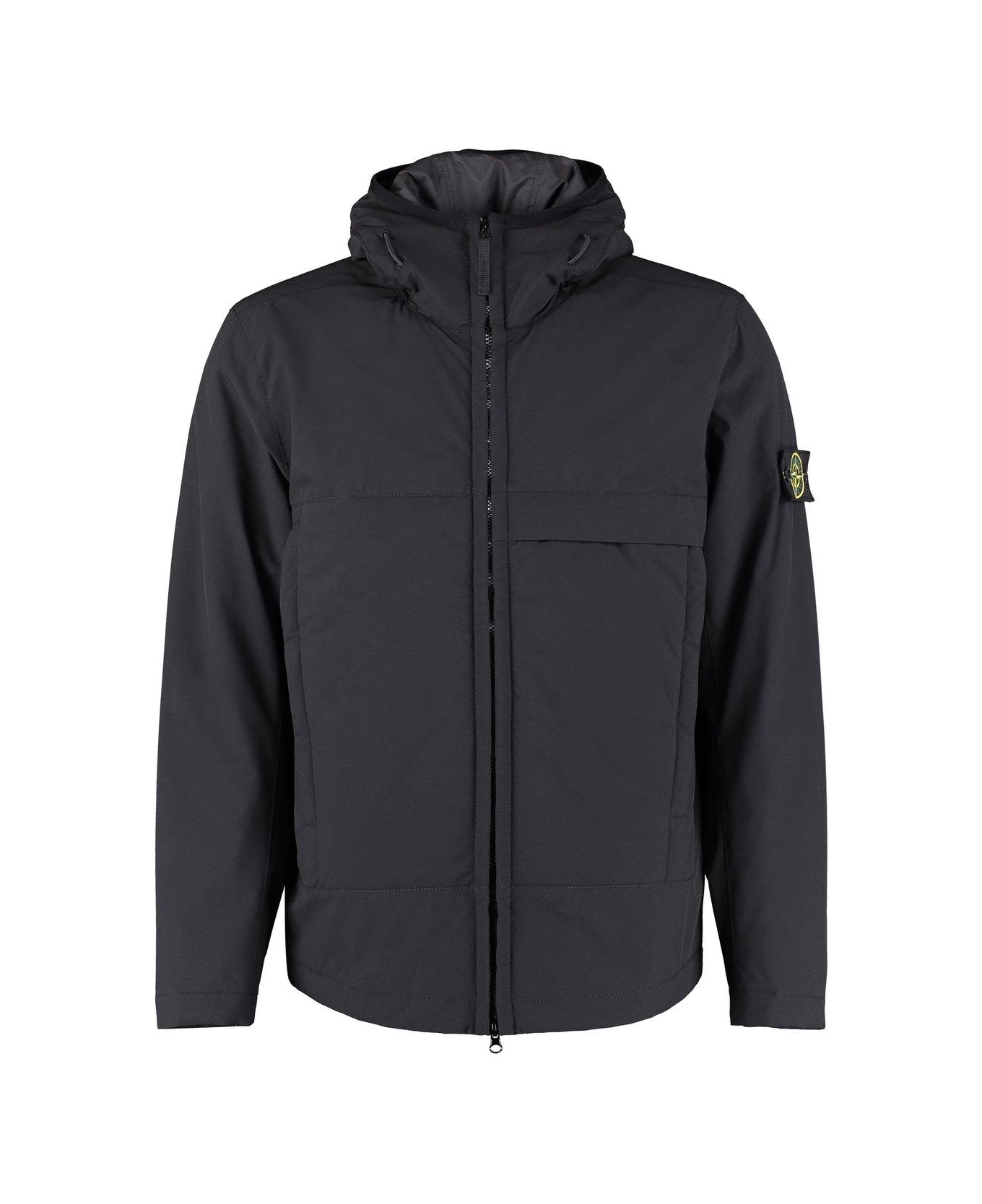 Stone Island Compass-patch Hooded Jacket - Nero.
