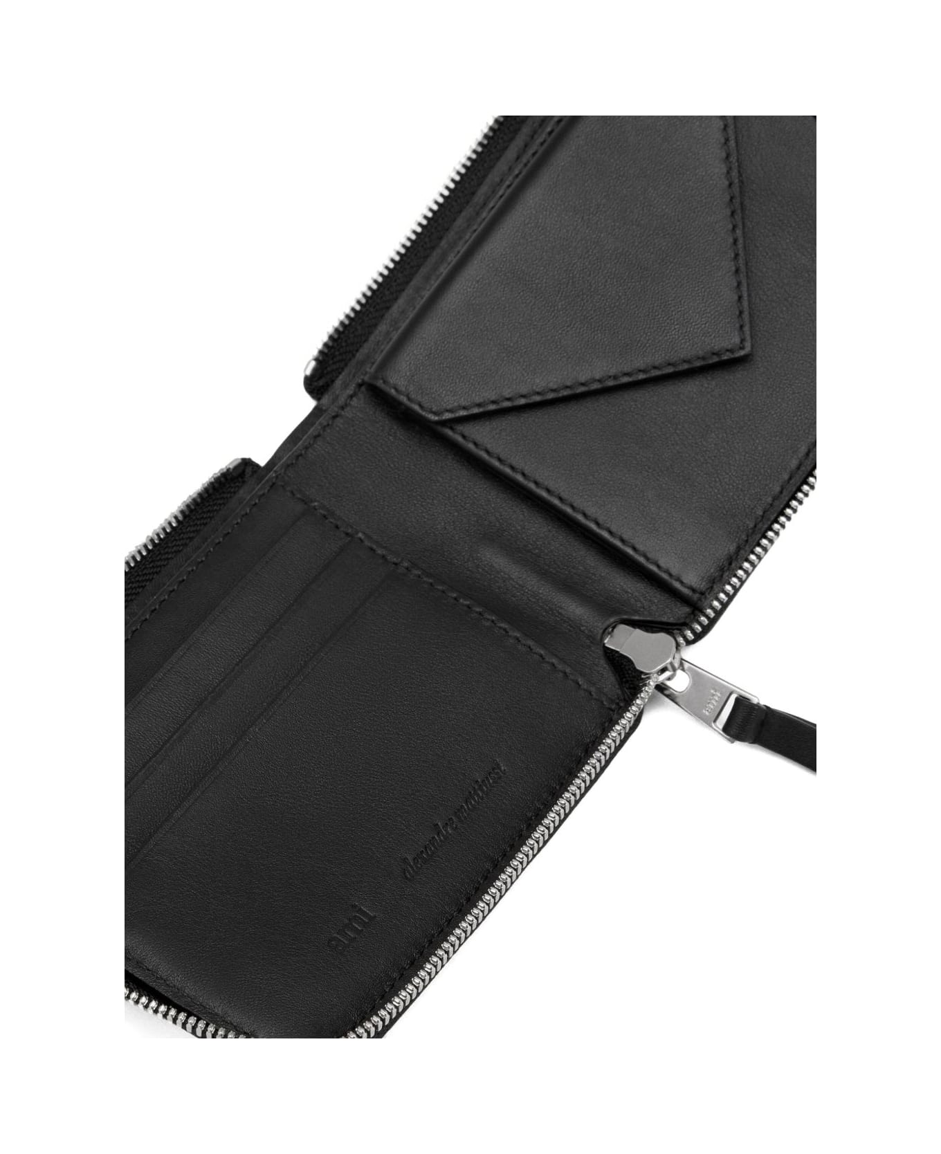 Ami Alexandre Mattiussi Ami Paris Ami De Coeur Wallet - Black