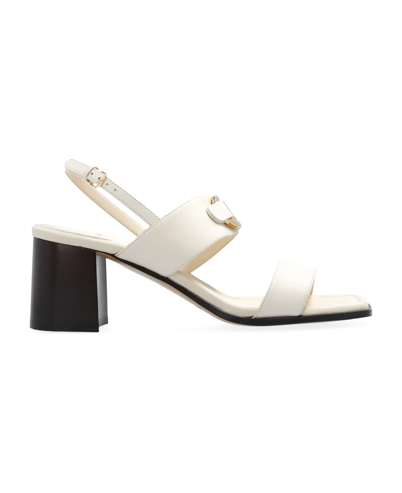 Ferragamo Lou Leather Sandals - White