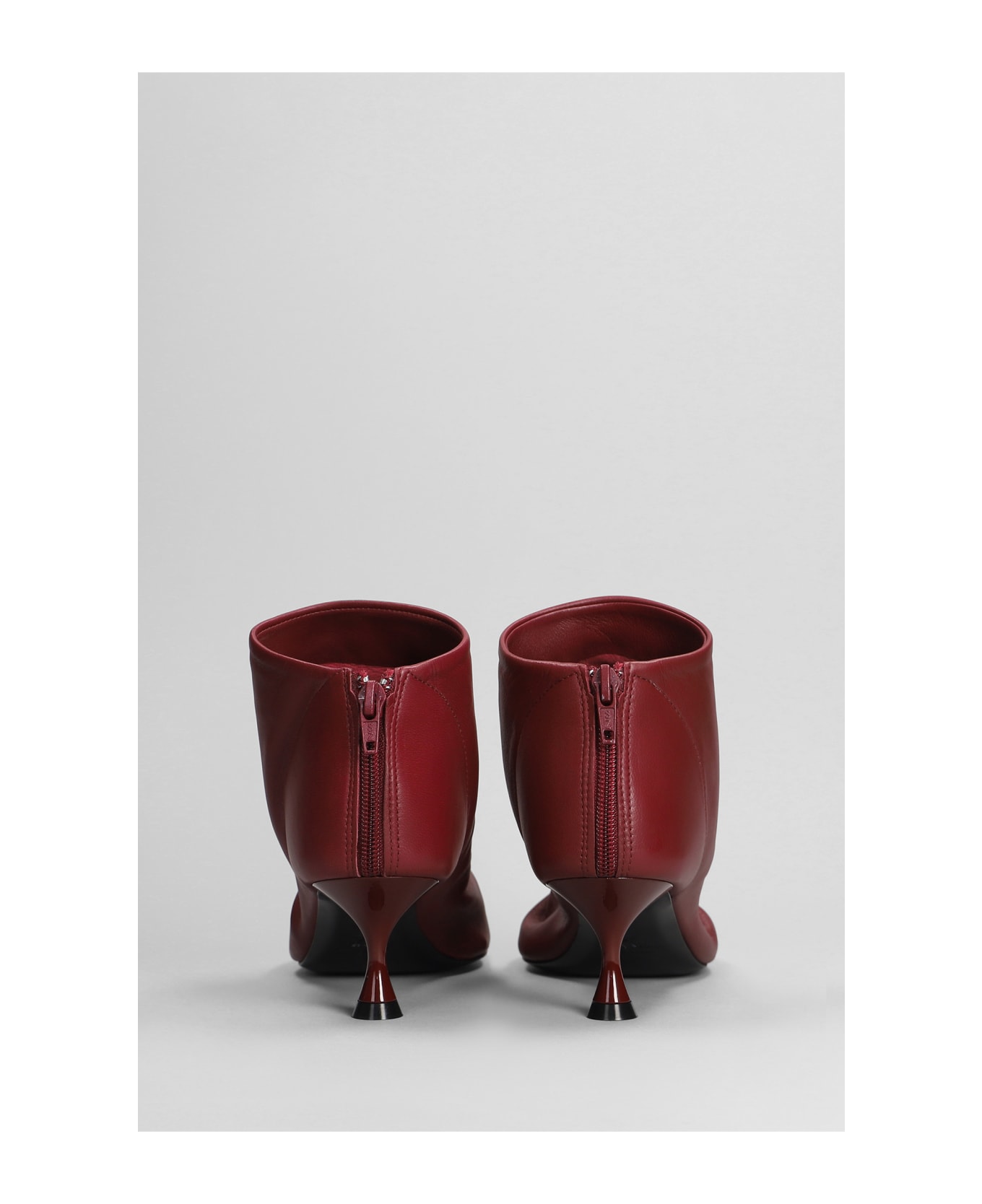 Marc Ellis High Heels Ankle Boots In Bordeaux Leather - bordeaux