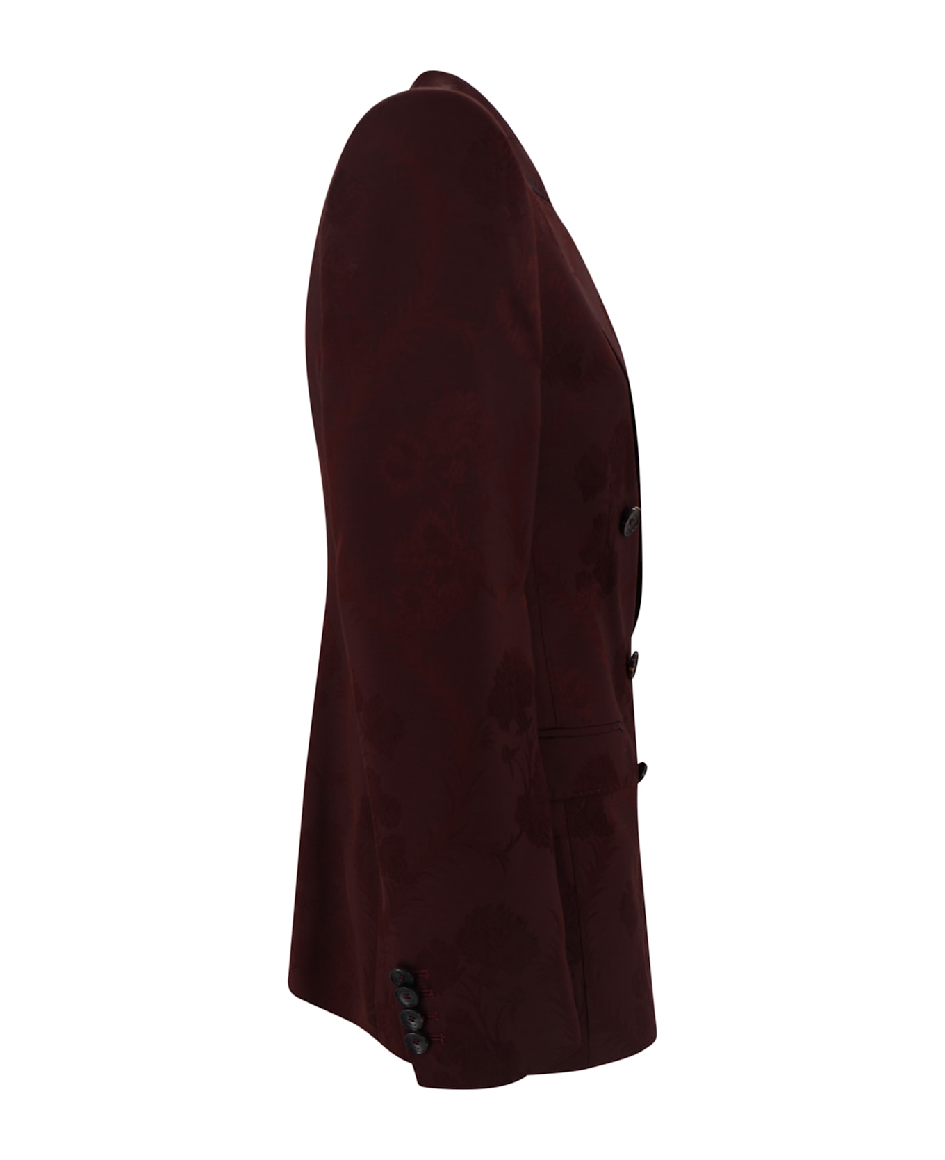 Etro Double-breasted Jacket With Floral Jacquard Pattern