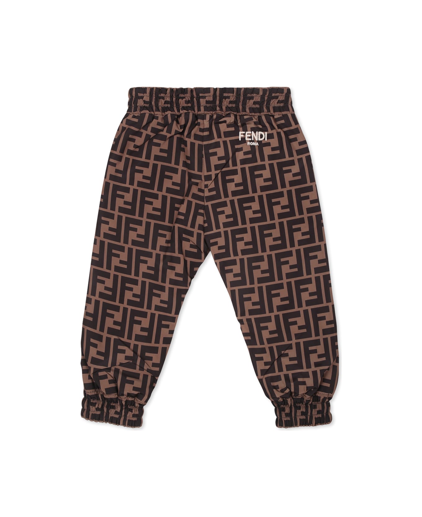 Fendi Beige Trousers For Bbay Boy With Ff - Beige