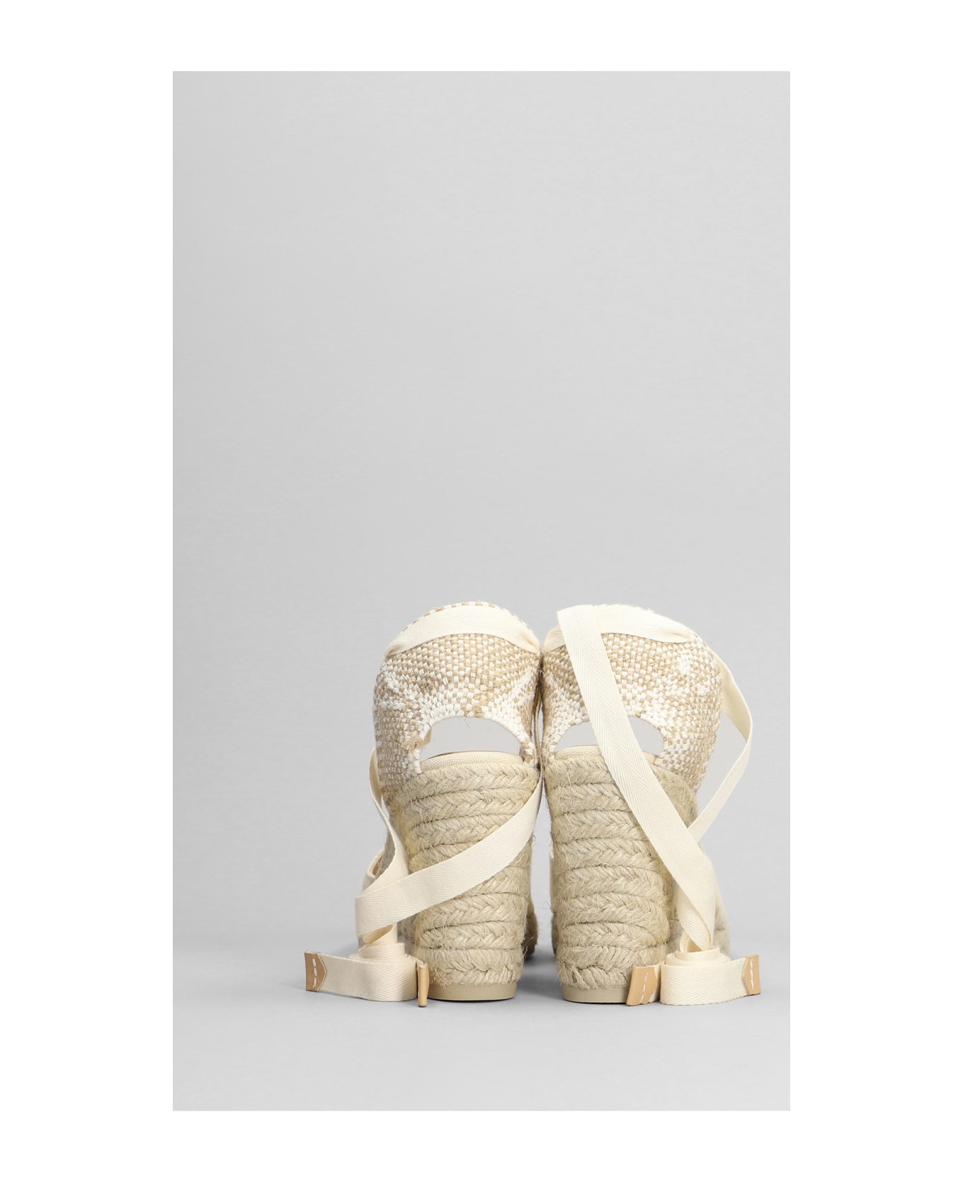 Castañer Carina-8-001 Wedges In Beige Canvas - beige