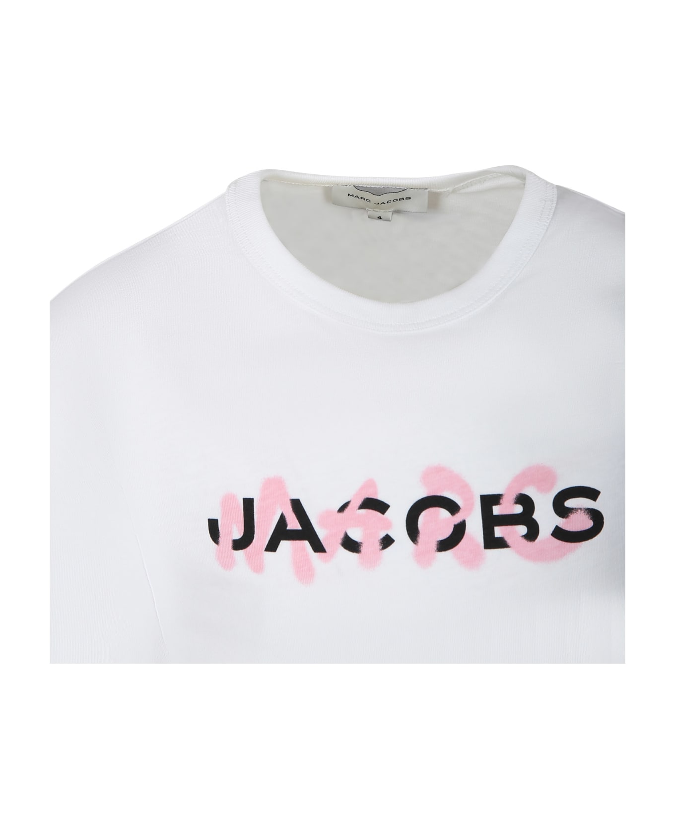 Marc Jacobs White T-shirt For Girl With Logo - White