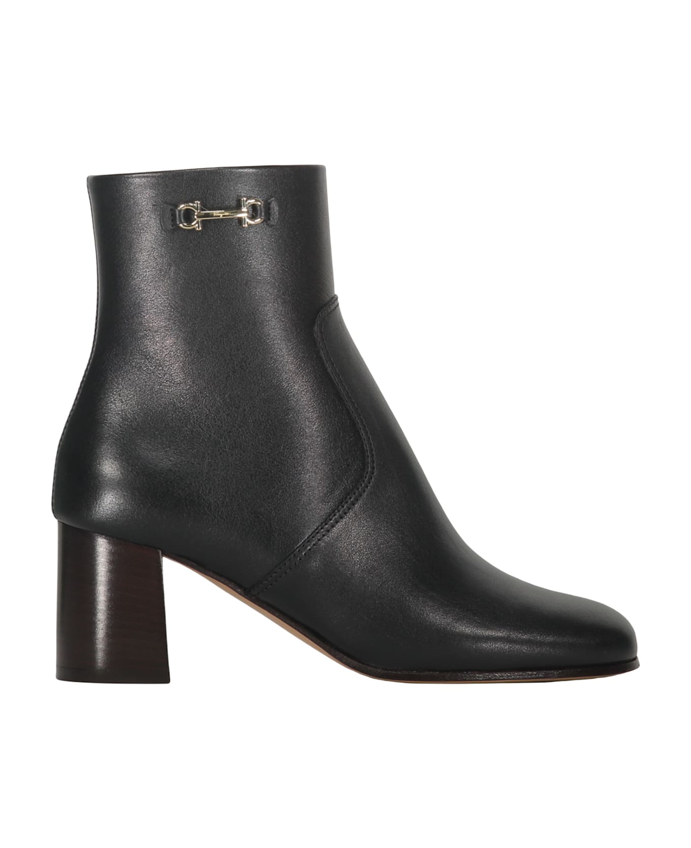 Ferragamo Leather Ankle Boots - black