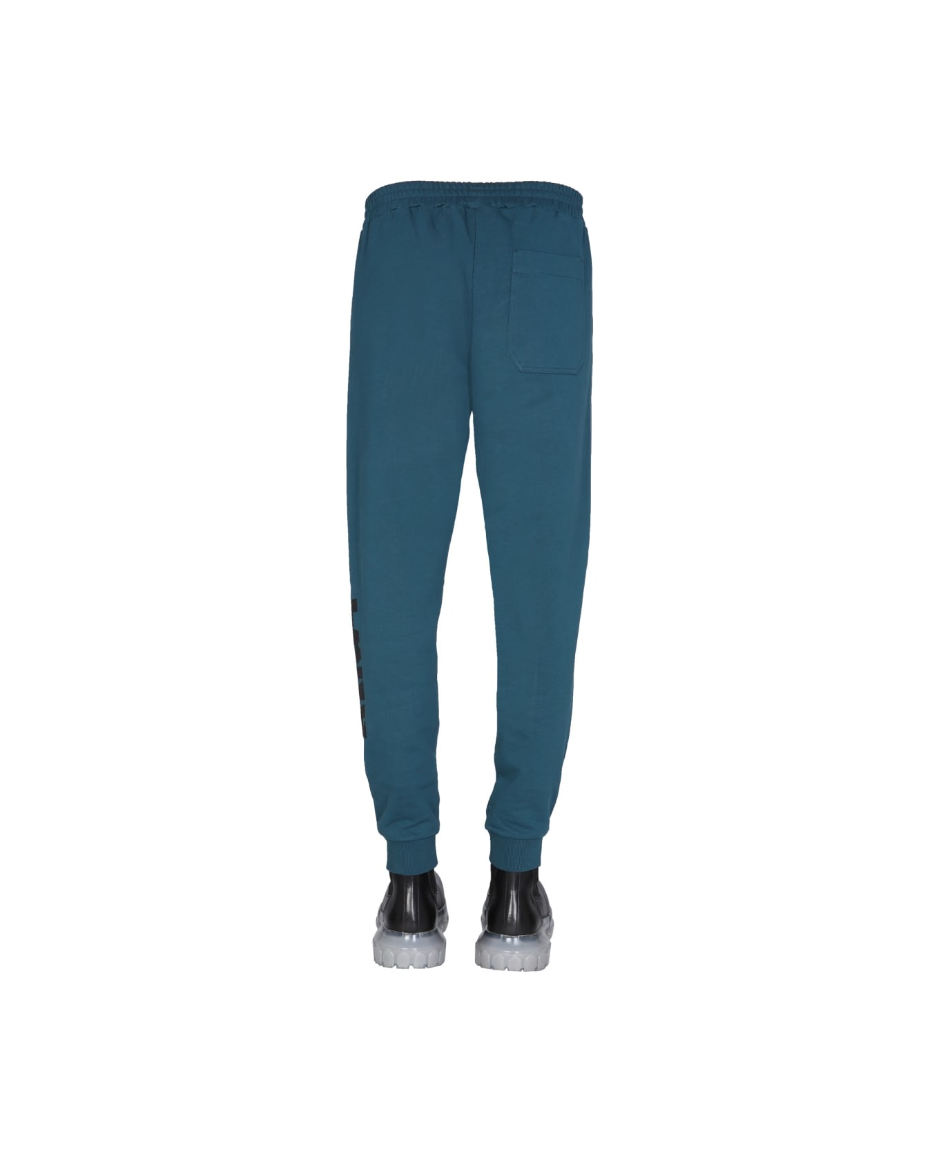 Helmut Lang Jogging Pants With Logo Print - BLUE