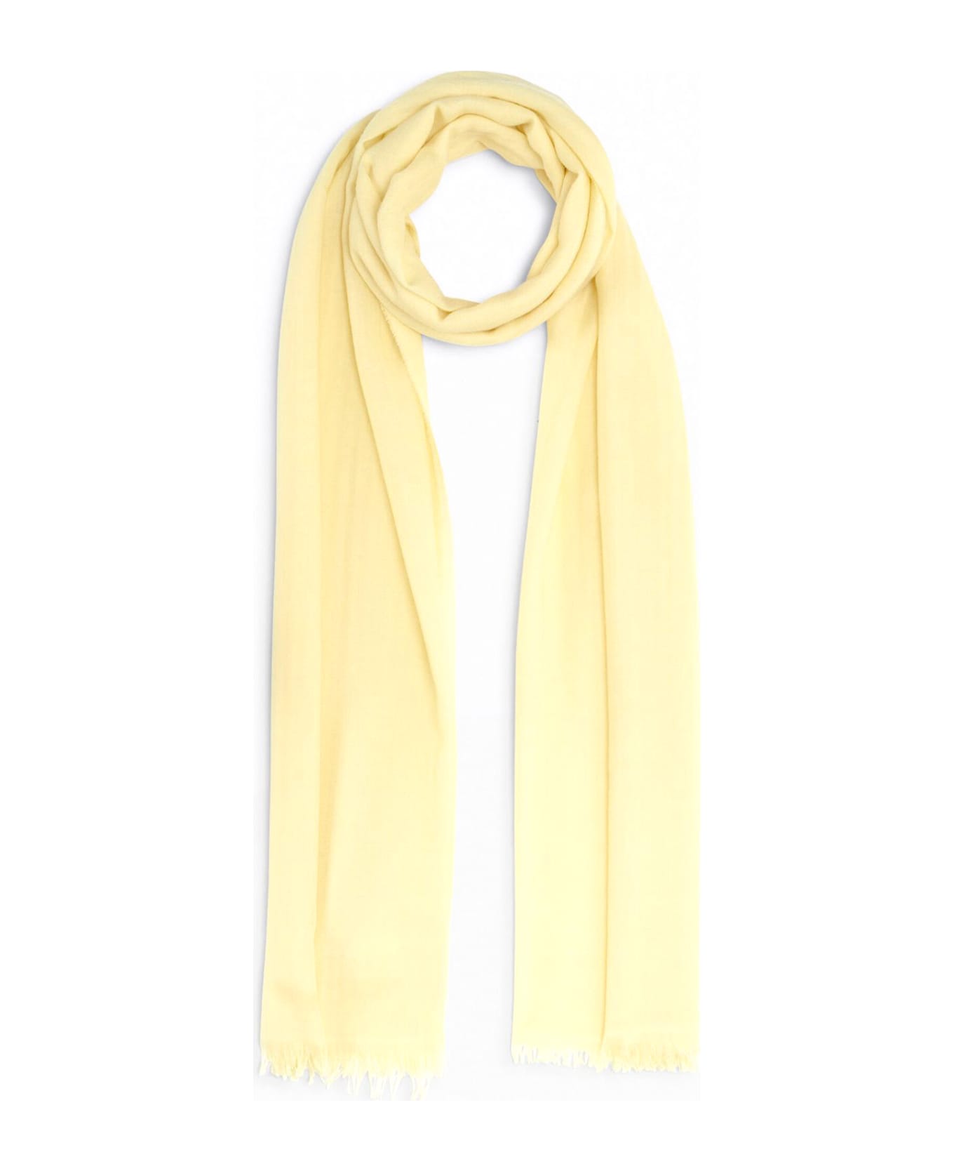 Fabiana Filippi Yellow Cashmere And Wool Yarn Pashmina - Yellow
