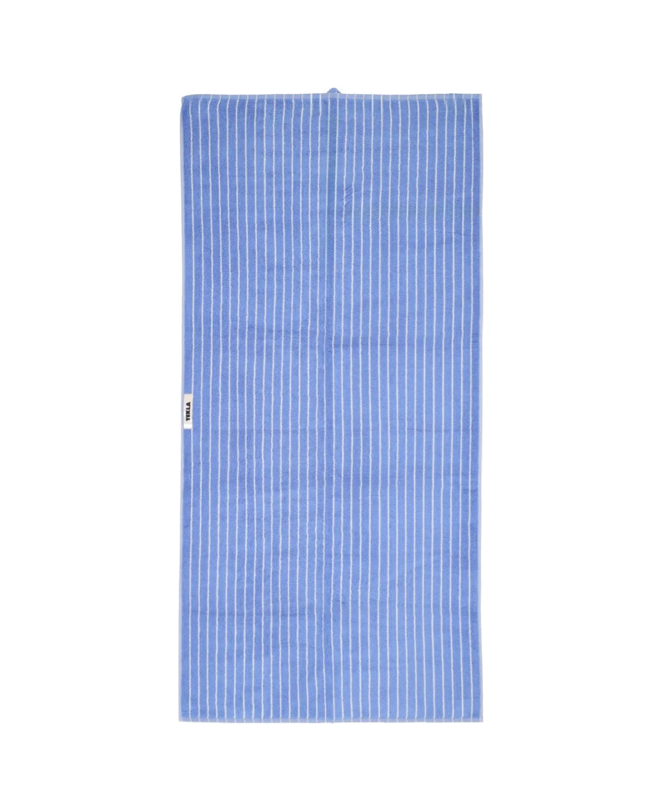 Tekla Striped Bath Towel - Clear Blue Stripes タオル