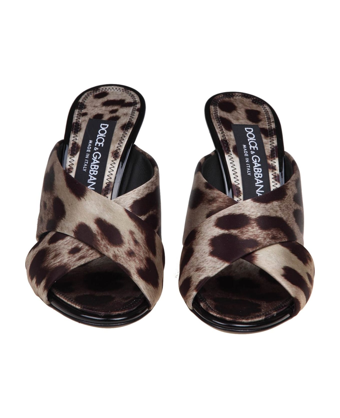 Dolce & Gabbana Keira Sandals In Satin With Spotted Print サンダル