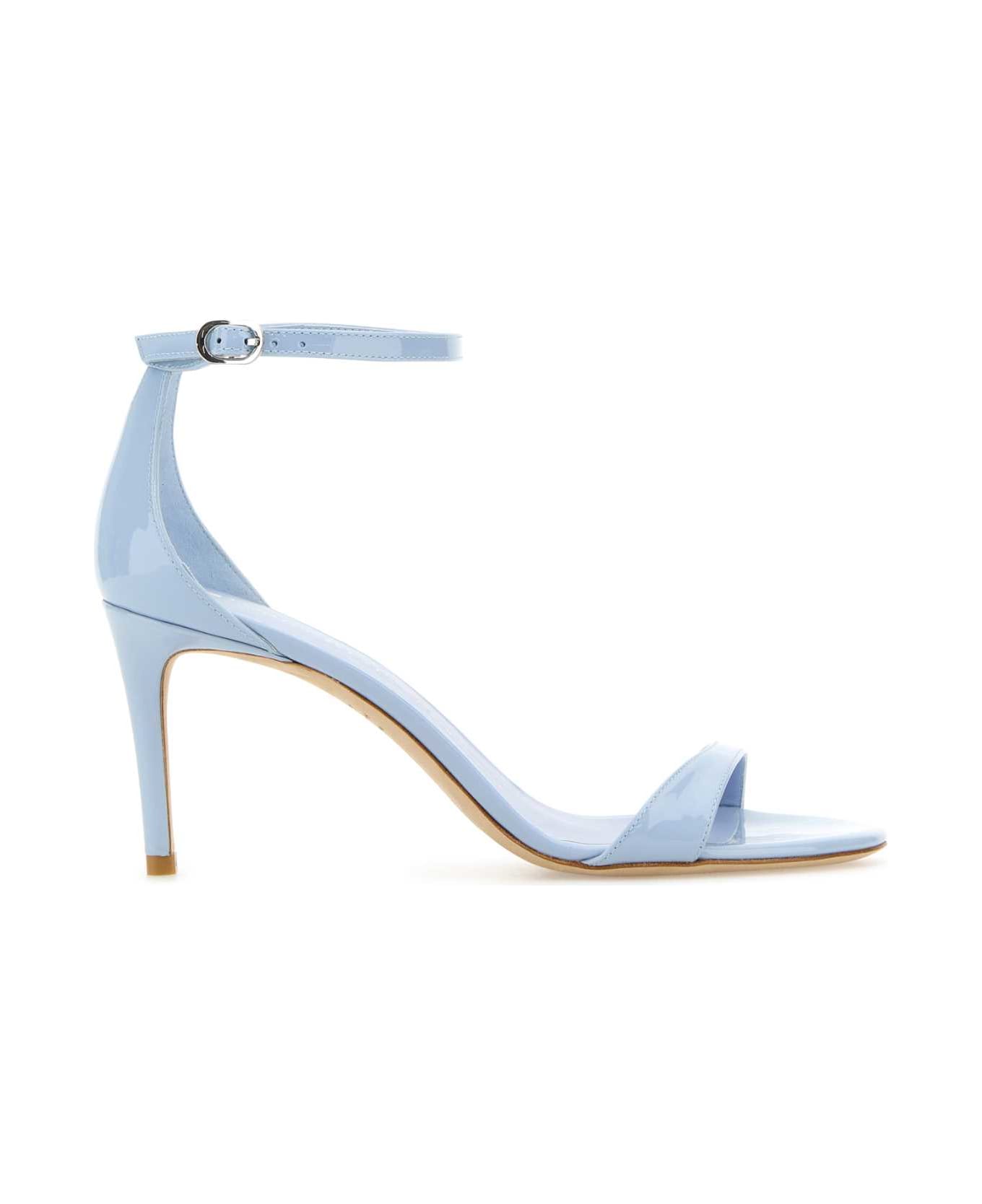 Stuart Weitzman Pastel Light Blue Leather Nudist Ii Sandals - CIELO