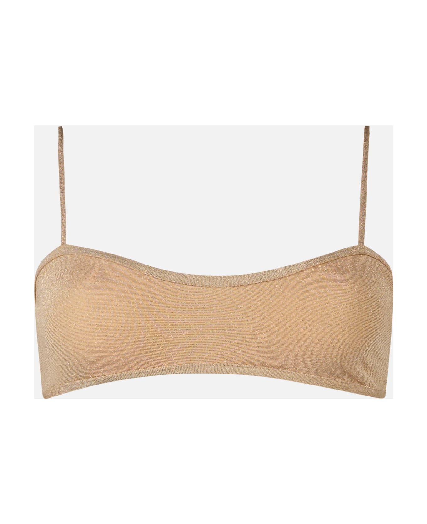 MC2 Saint Barth Woman Lurex Scooped Bralette Top Swimsuit Laryn - WHITE