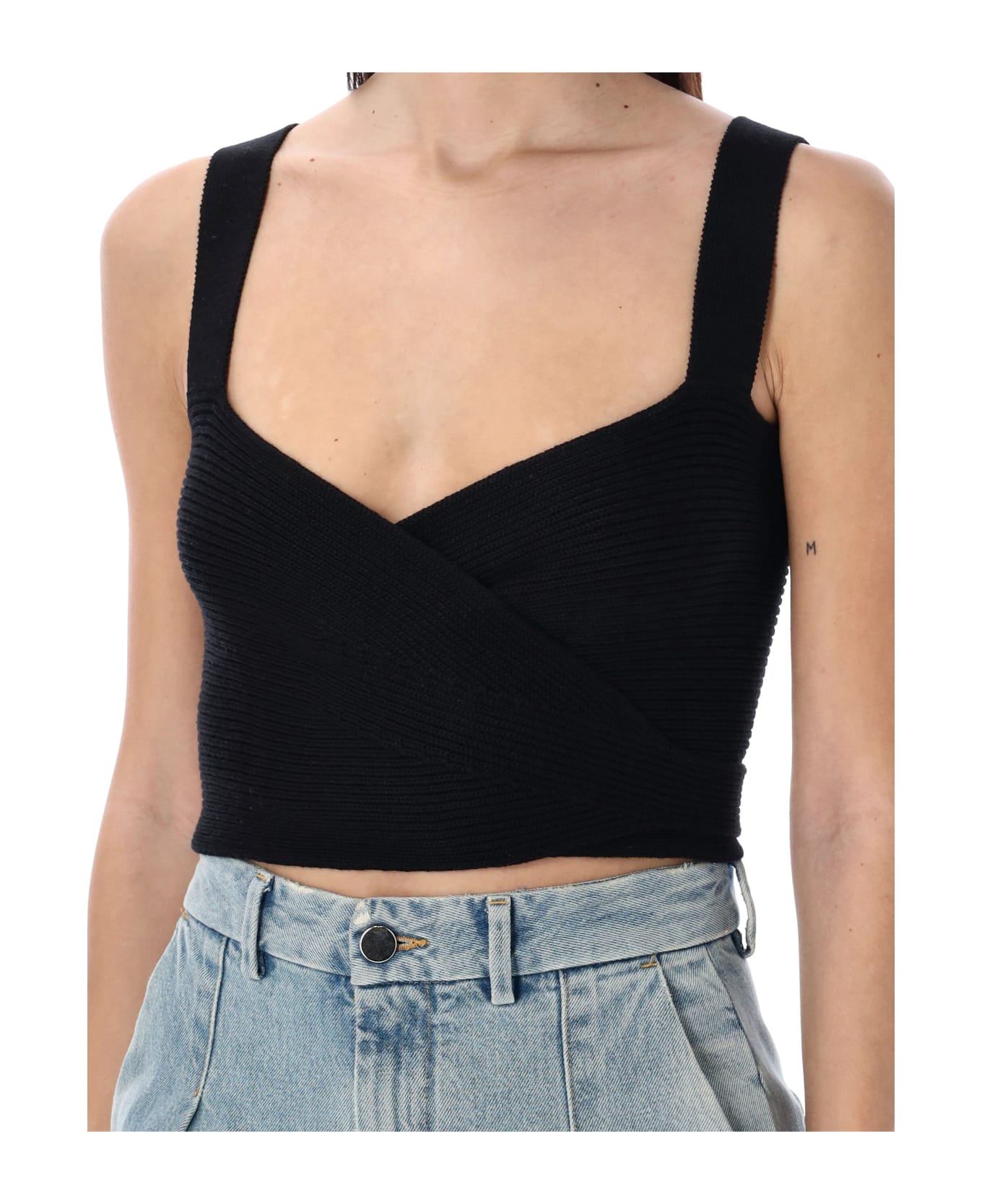 Loulou Studio Abaca Knitted Top - BLACK