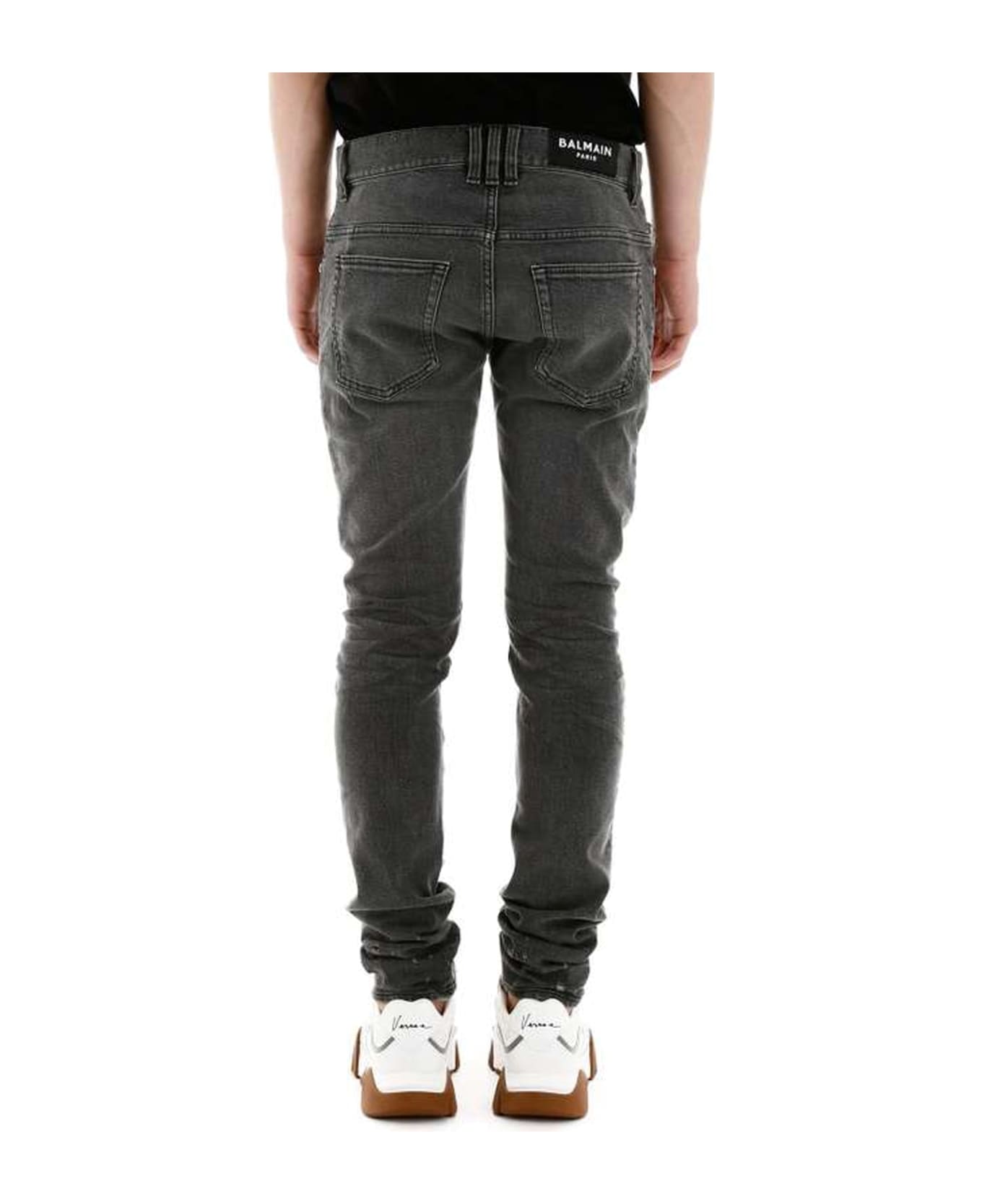 Balmain Cotton Denim Jeans - Gray