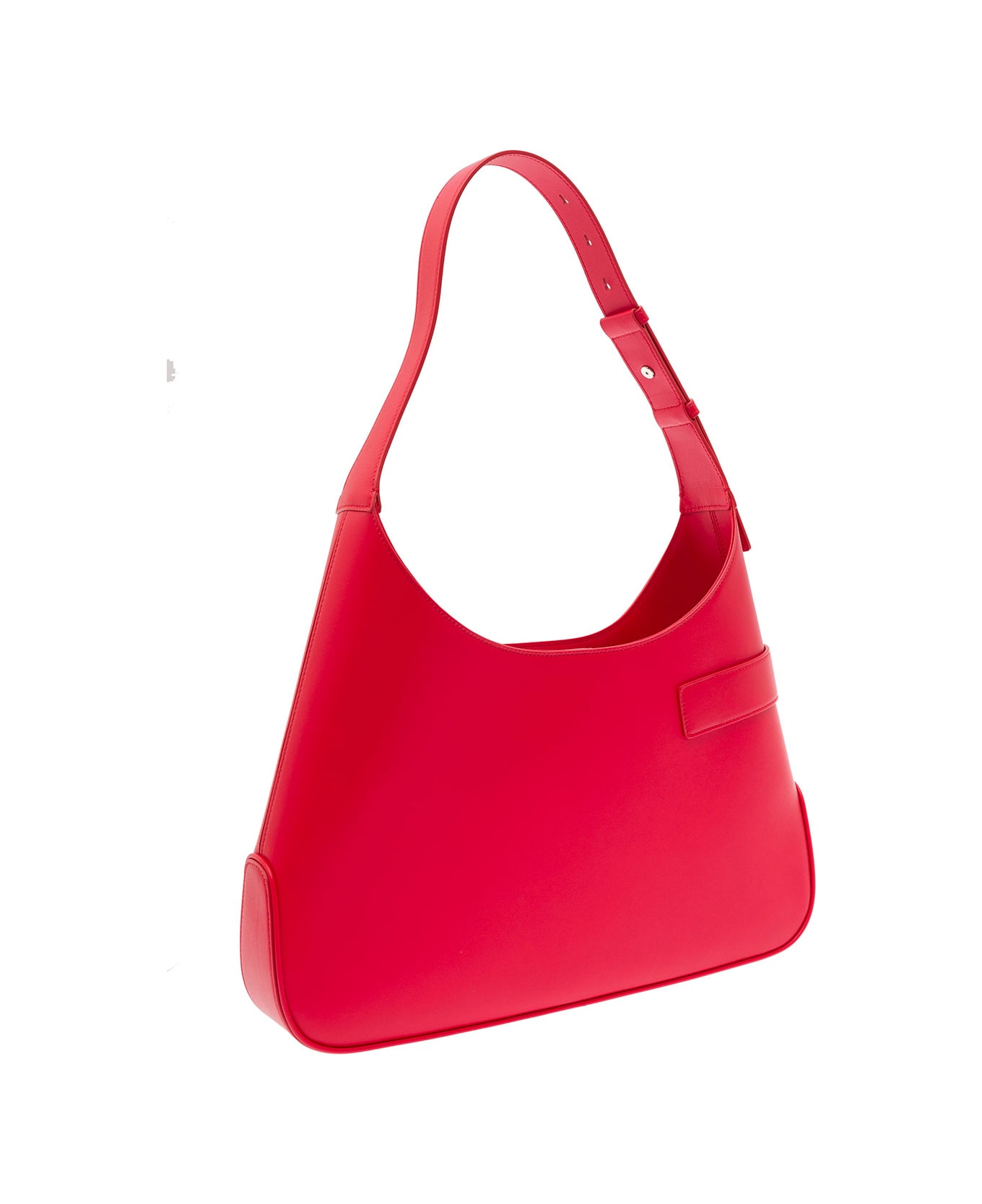 Ferragamo Red Hobo Shoulder Bag With Asymmetric Pocket And Gancini Buckle In Leather Woman - Red