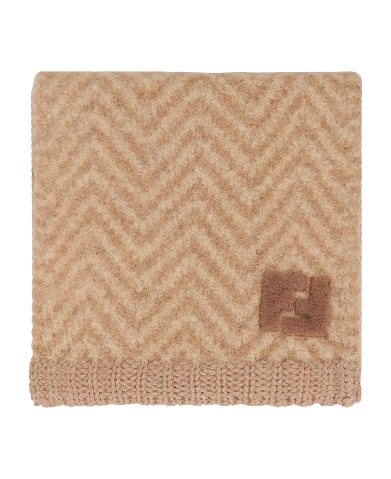 Fendi Scarf Ff In Alpaca - brown