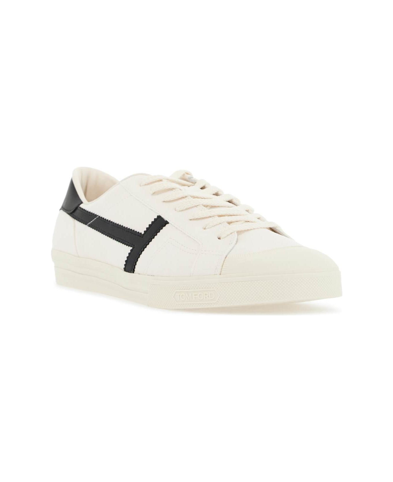 Tom Ford Warwick Lace-up Sneakers - OPTICAL WHITE/BLACK + IVORY (White)
