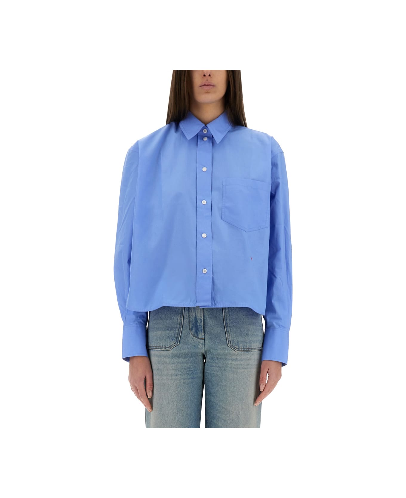 Victoria Beckham 
cropped
 Shirt - Clear Blue