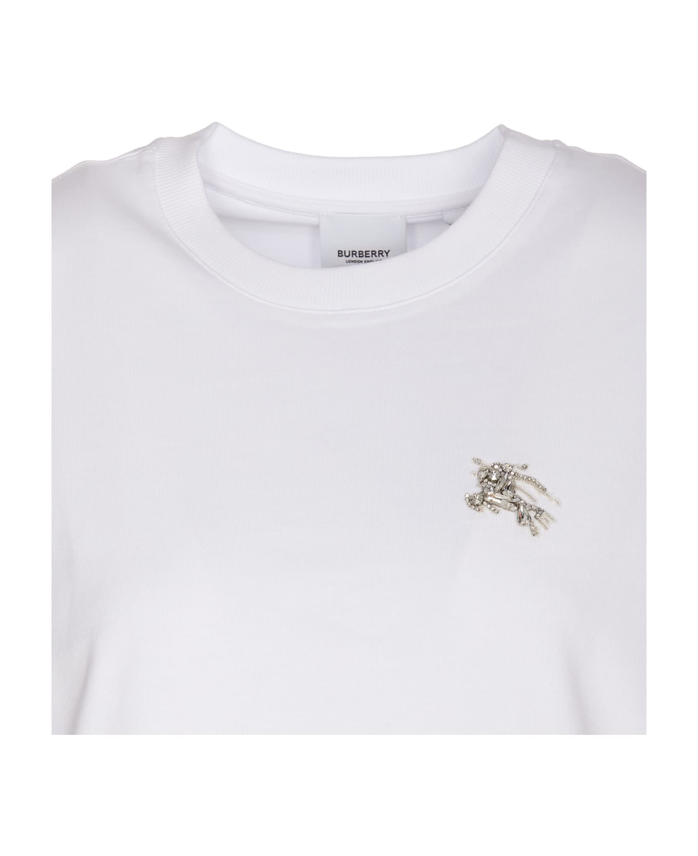 Burberry Embellished Crewneck T-shirt - White