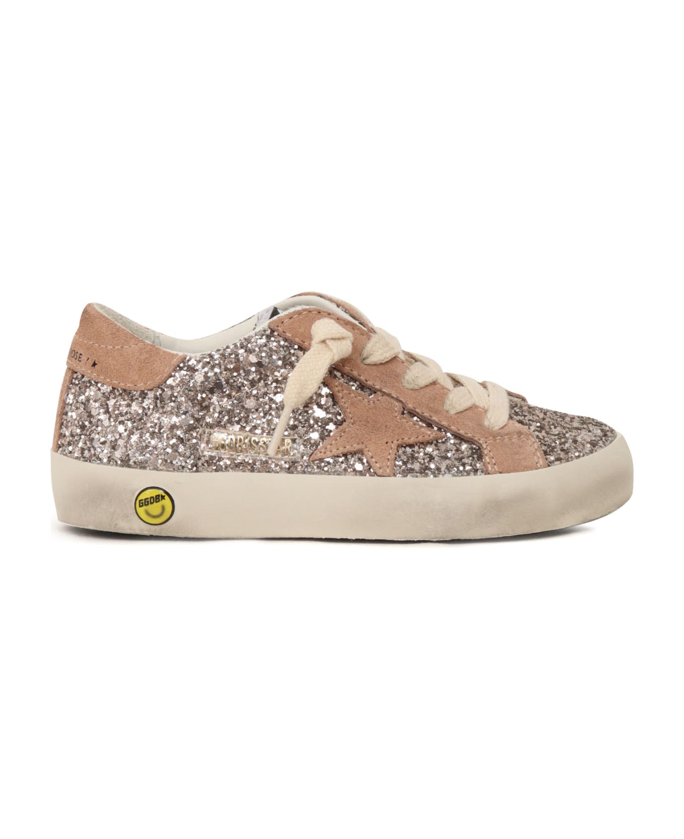 Golden Goose Super Star Glitter Upper Suede Star And Heel - PINK