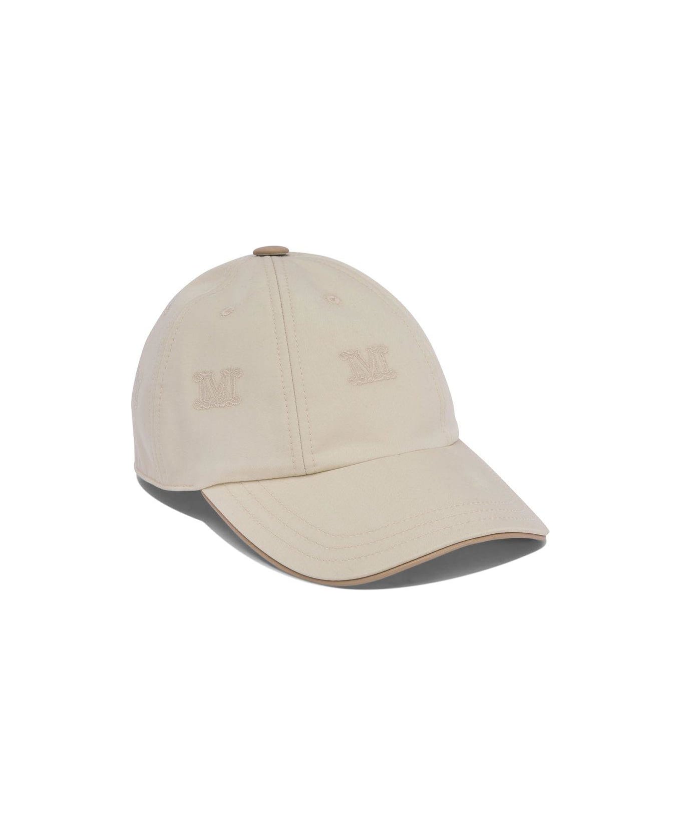 Max Mara Logo Embroidered Baseball Cap - Beige