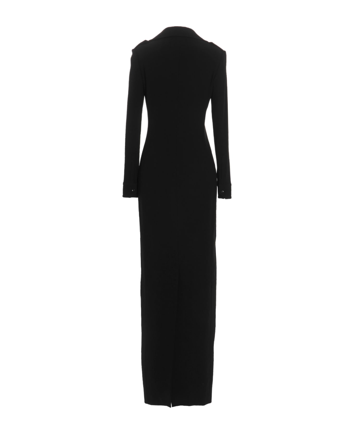 Saint Laurent Double Sablè Long Dress - Black  