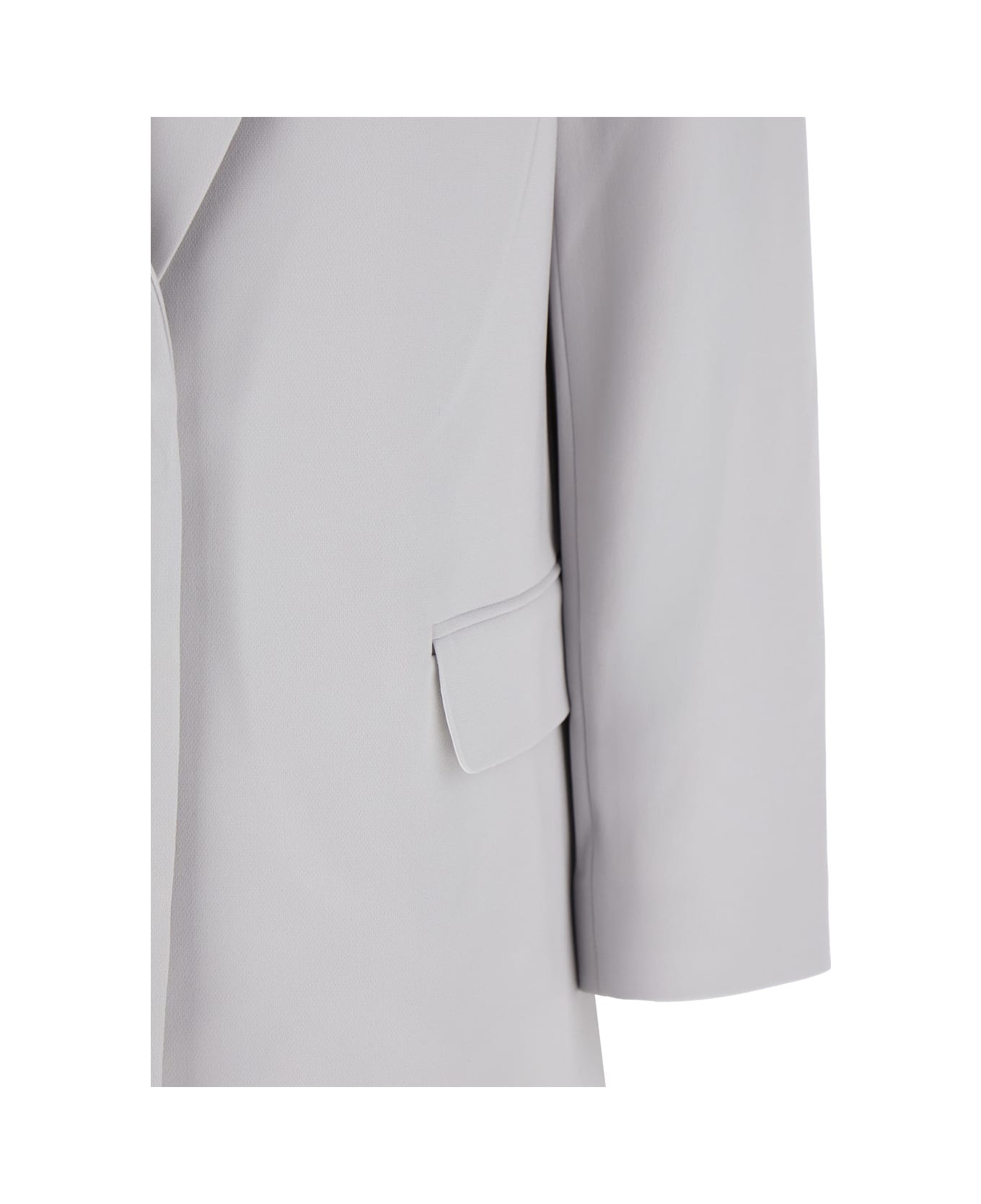 Theory Grey Single Breasted Jacket With Classic Lapels In Tech Fabric Woman - SILVER