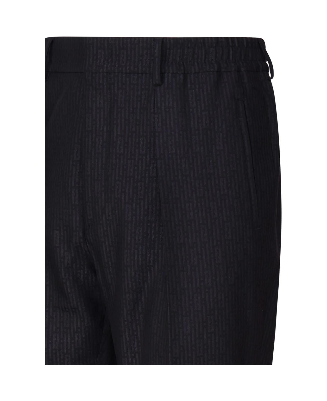 Fendi Ff Stripes Jacquard Wool Trousers - Blue ボトムス